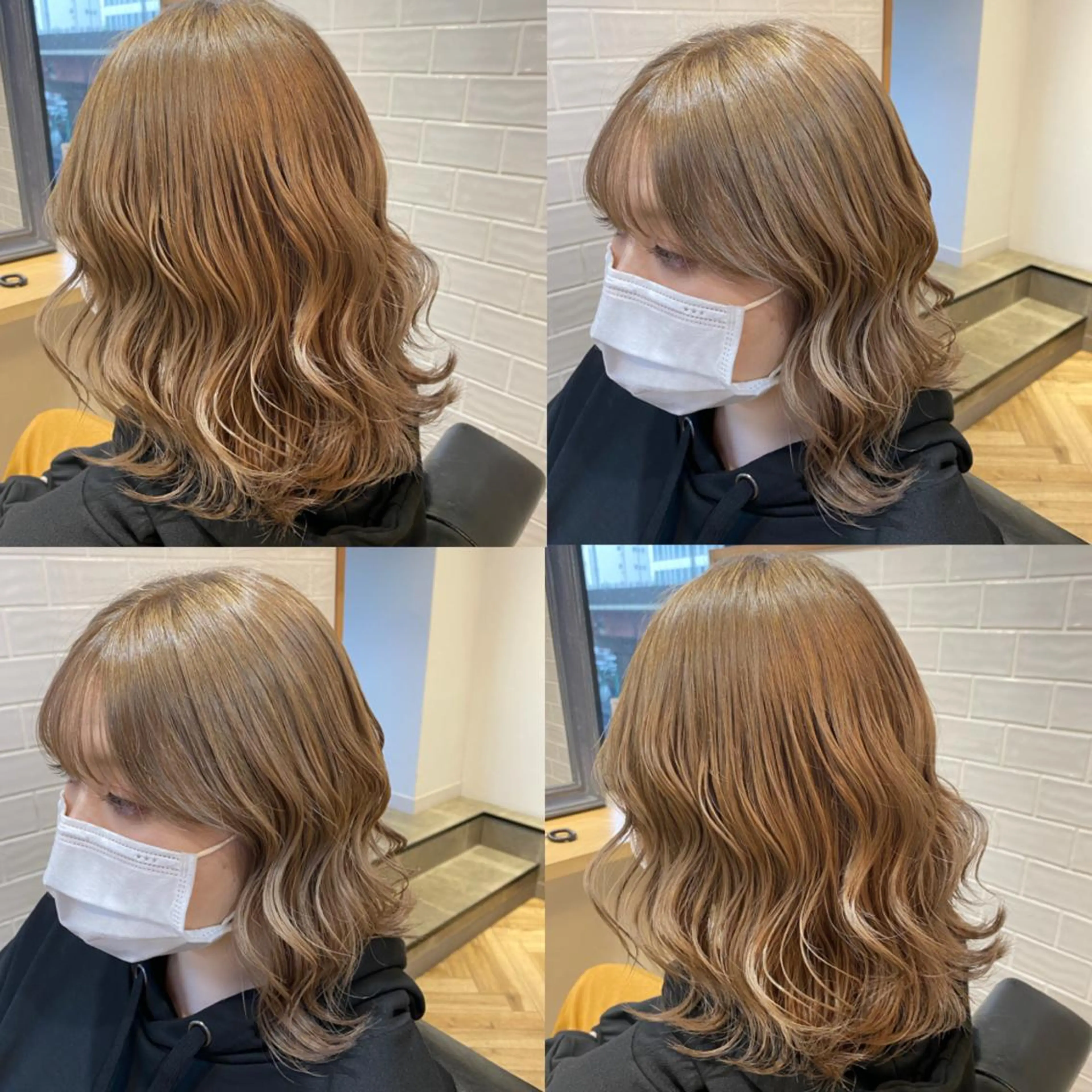 セミロング カラー ブリーチ 艶カラー/韓国顔周り 🎀mamiのヘアスタイル