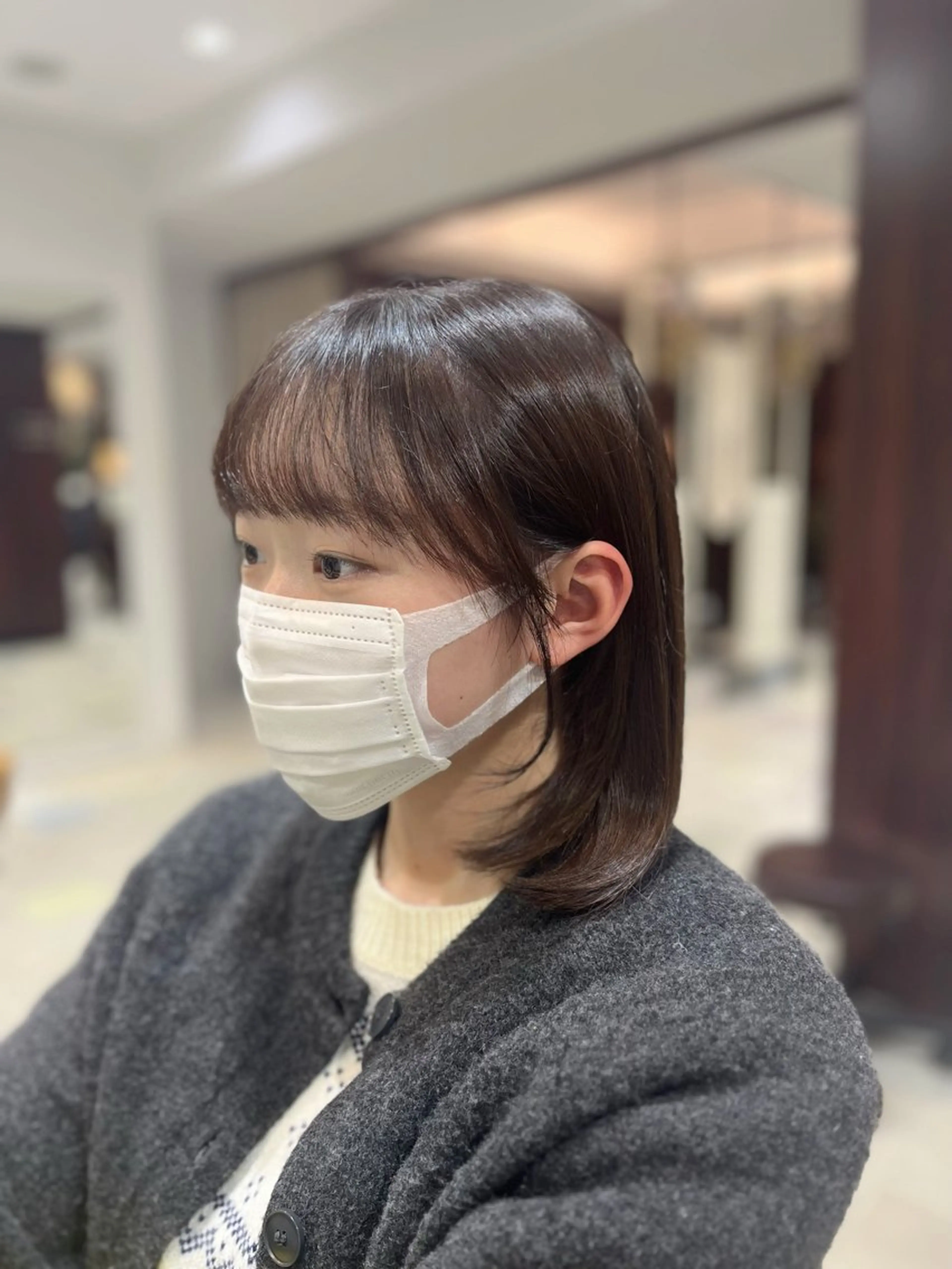 ミディアム 顔周りカット カット ヘアカラー トリートメント 透明感カラー／ 艶感カラー／RAMUのヘアスタイル