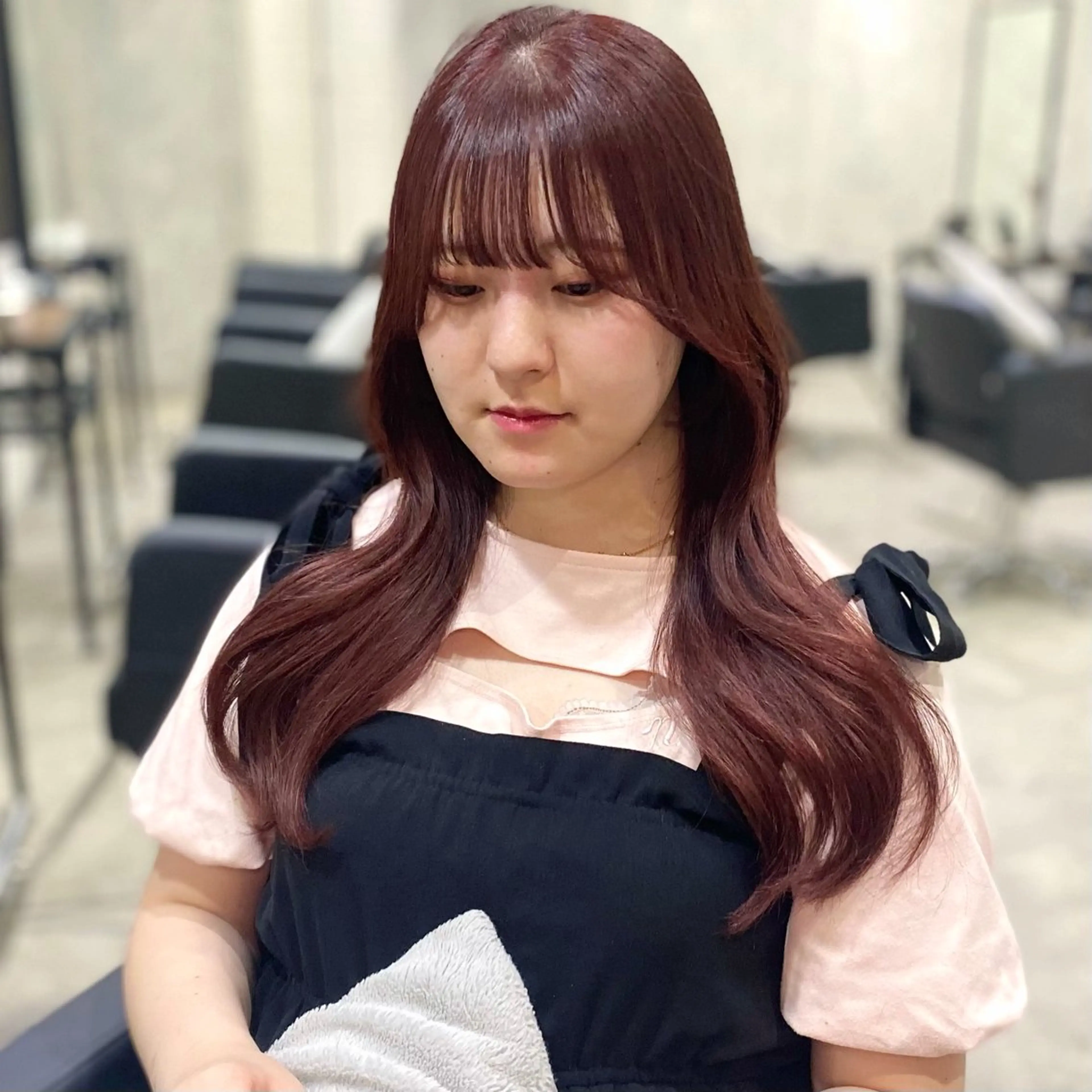 ロング カラー 透明感カラー カット ヘアカラー トリートメント shiori/透明感 /顔周り/髪質改善のヘアスタイル