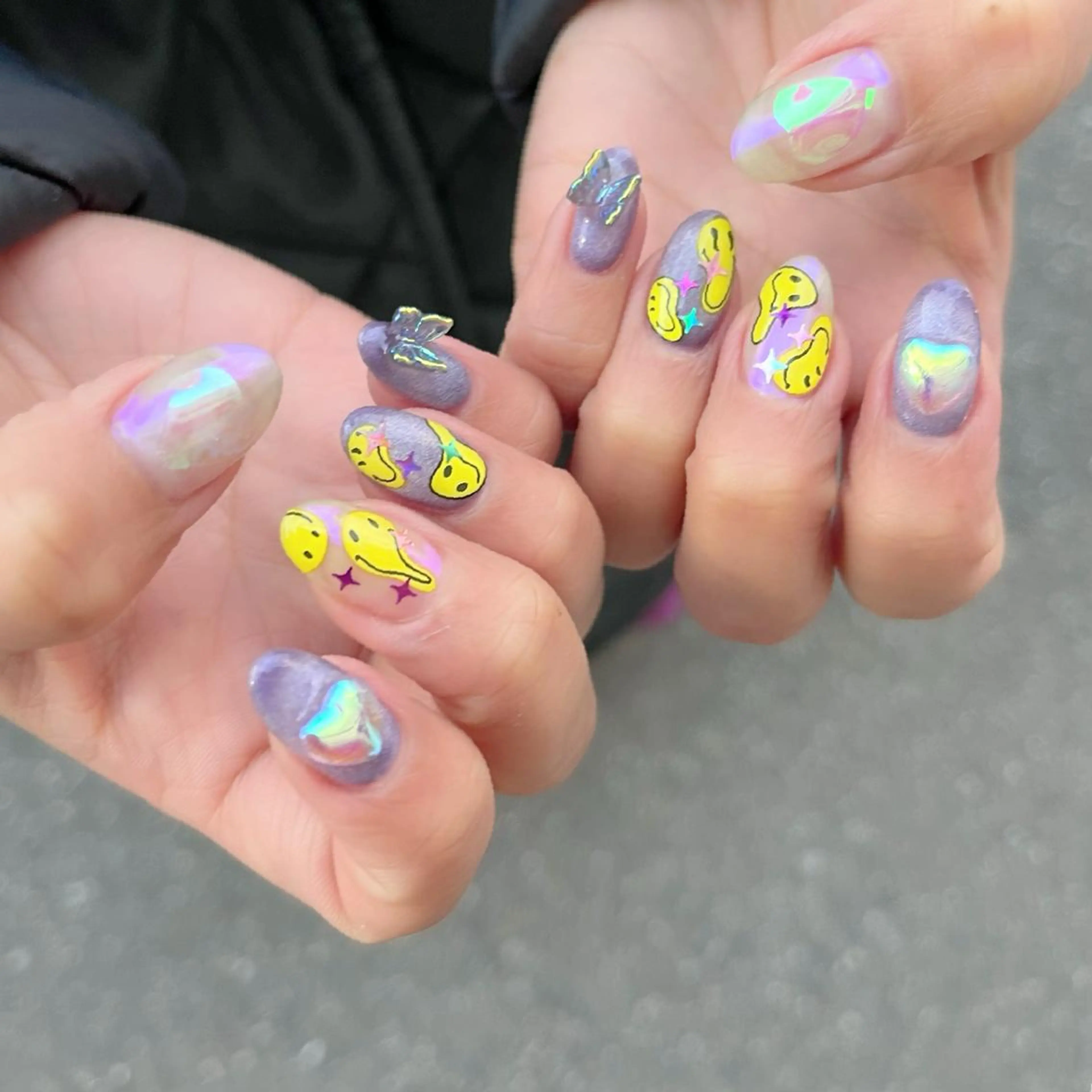 ネイル アートネイル オーロラネイル ジェルネイル キラキラネイル 韓国ネイル Y nail なんば堀江店のネイルデザイン