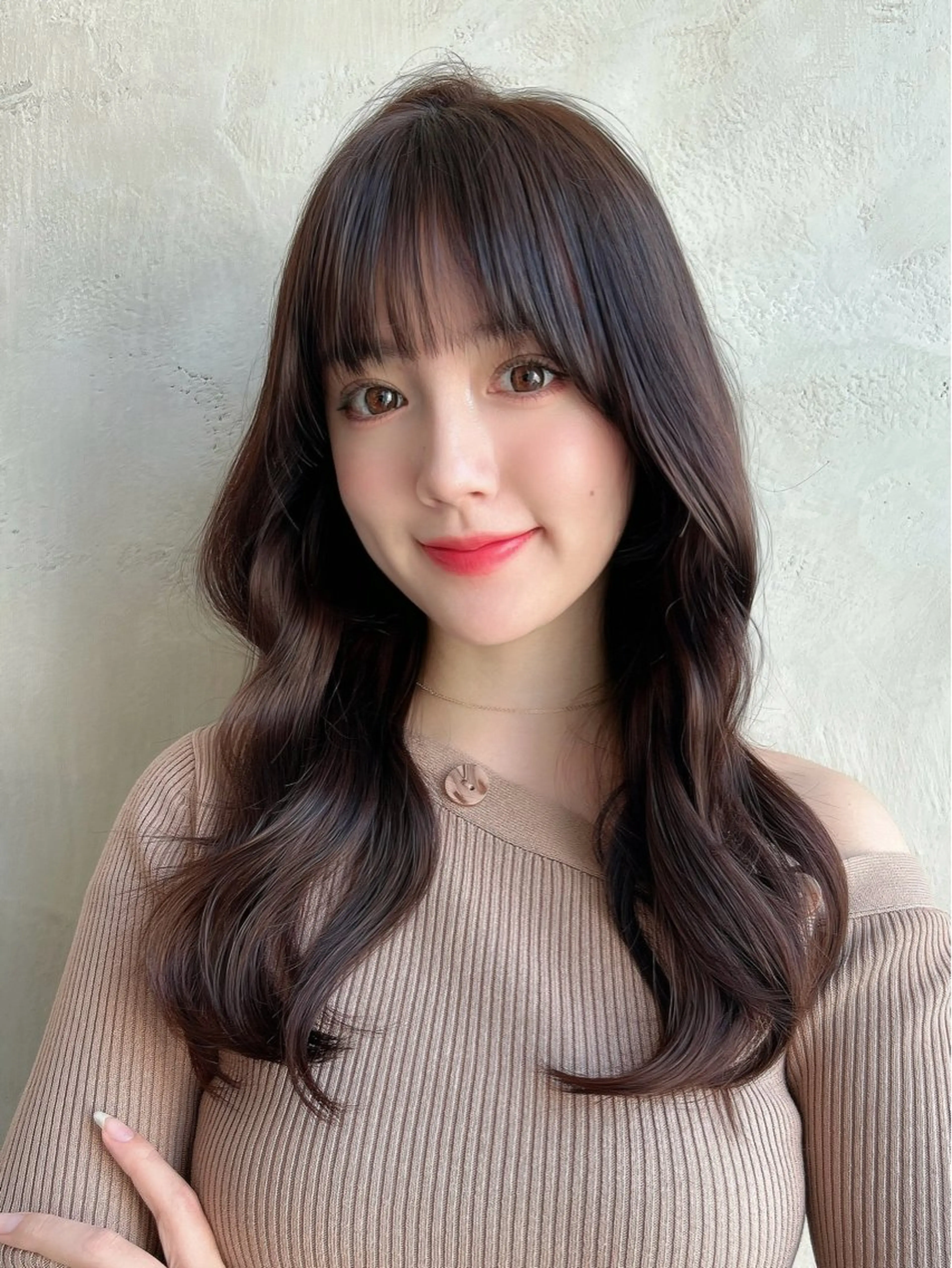 ロング カラー パーマ カット ヘアカラー トリートメント 新宿✨顔周りカット 韓国ヘア/坂本亜裟海のヘアスタイル