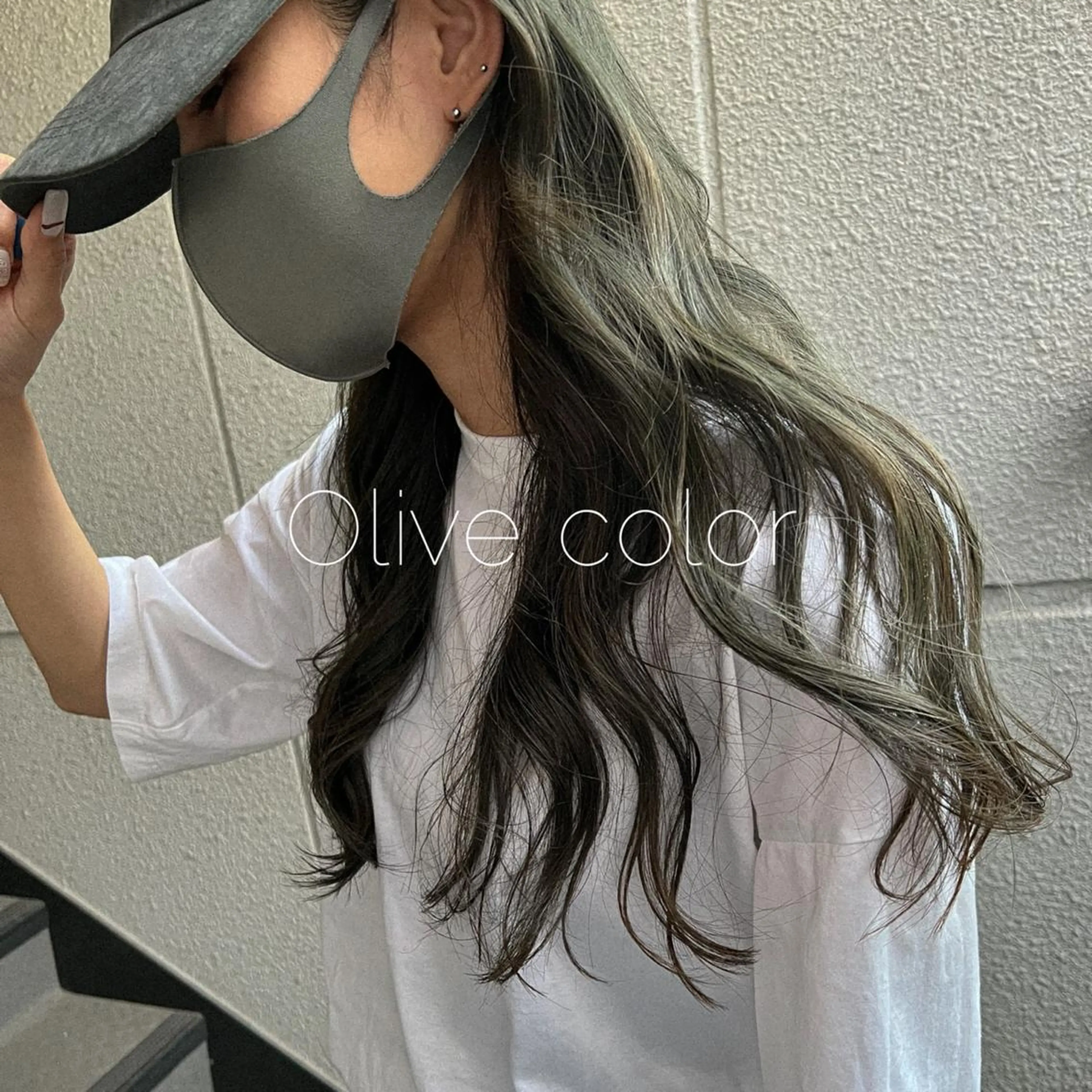 ロング カラー ブリーチ ブリーチなしカラー オリーブカラー カラーパティシエ facce🌼ikoのヘアスタイル