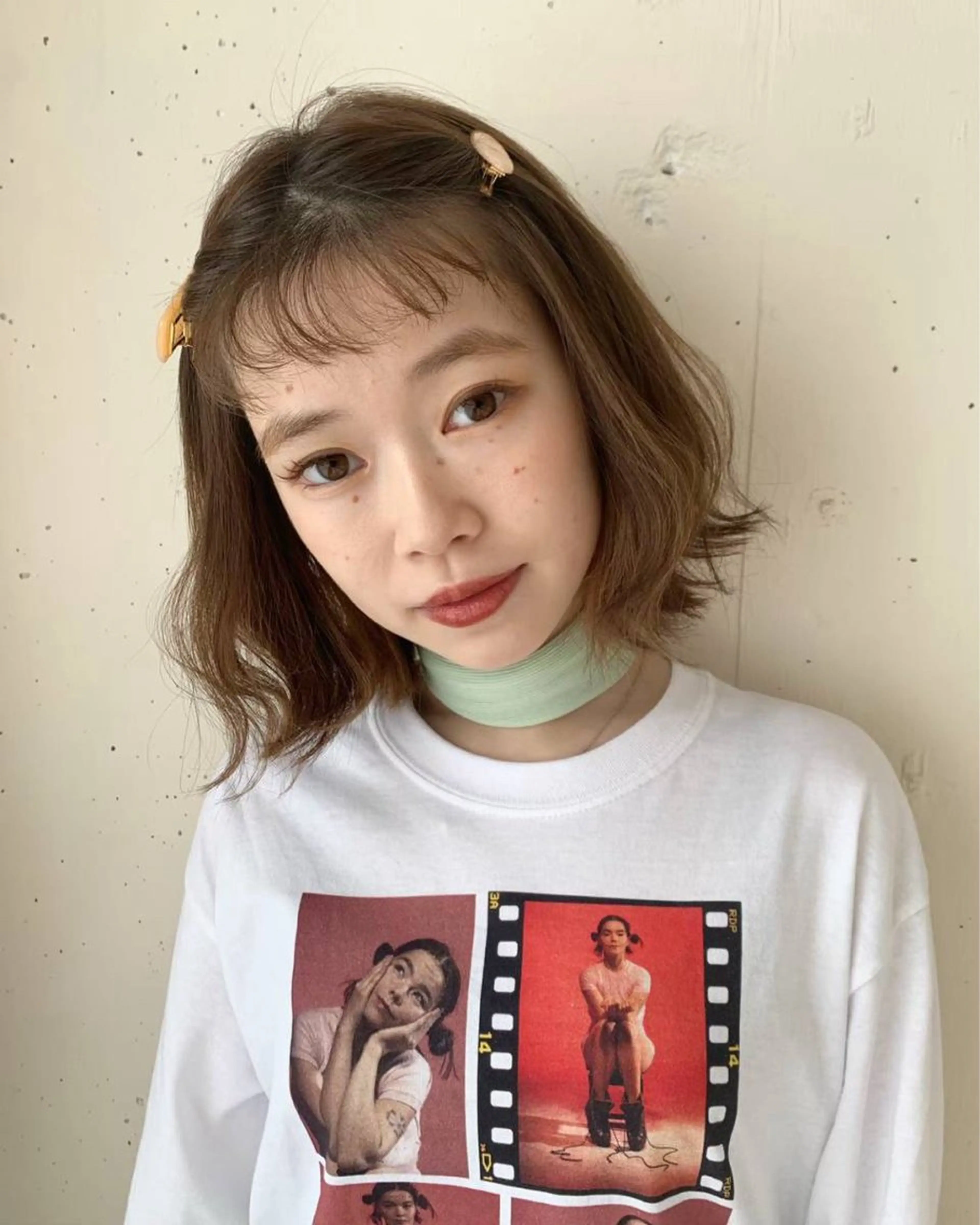 ミディアム AMI💛ハイトーン 💛モテ髪のヘアスタイル