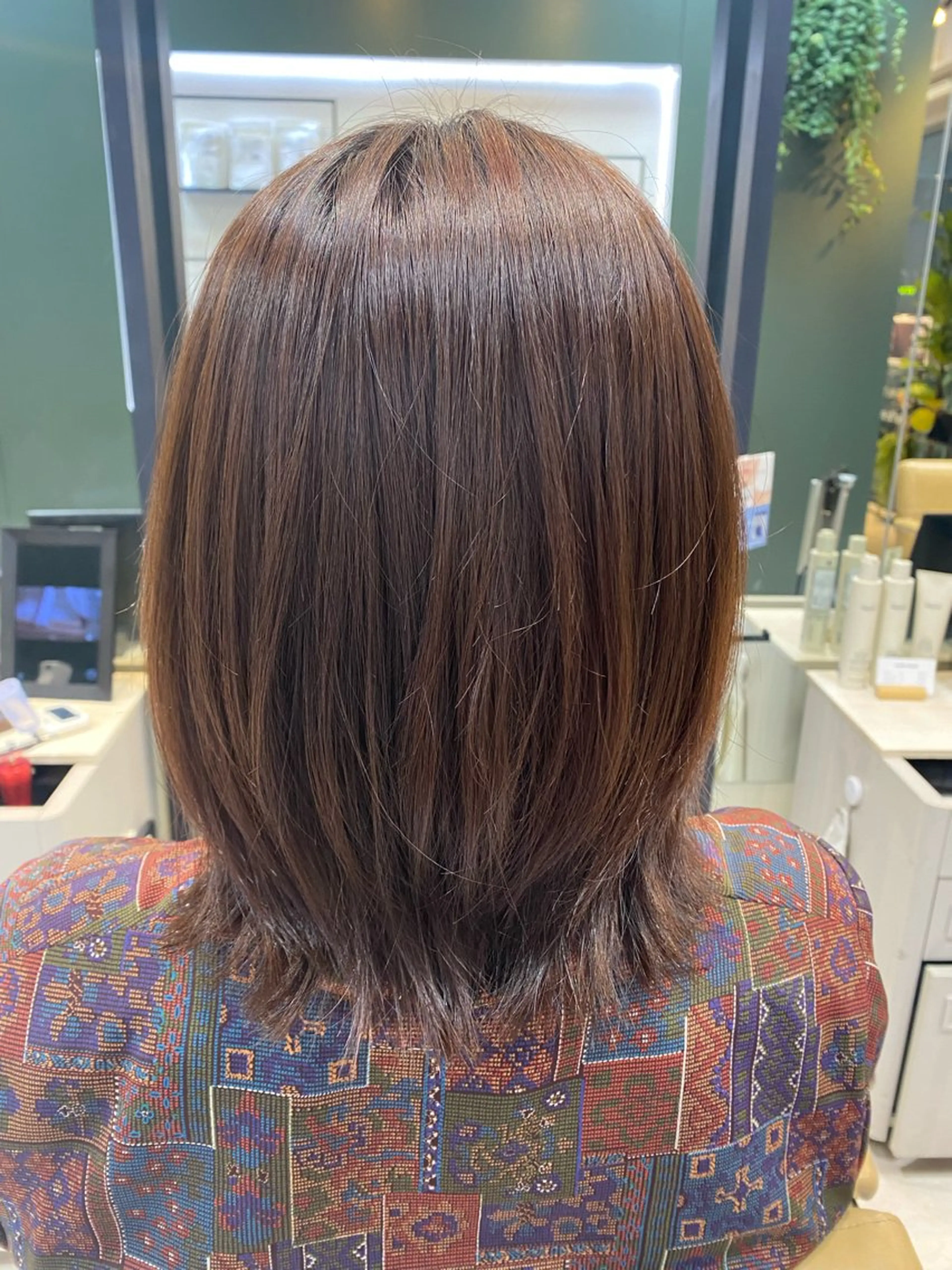 ミディアム カラー ブラウンカラー オレンジ PREVIA銀座渡辺 真矢のヘアスタイル