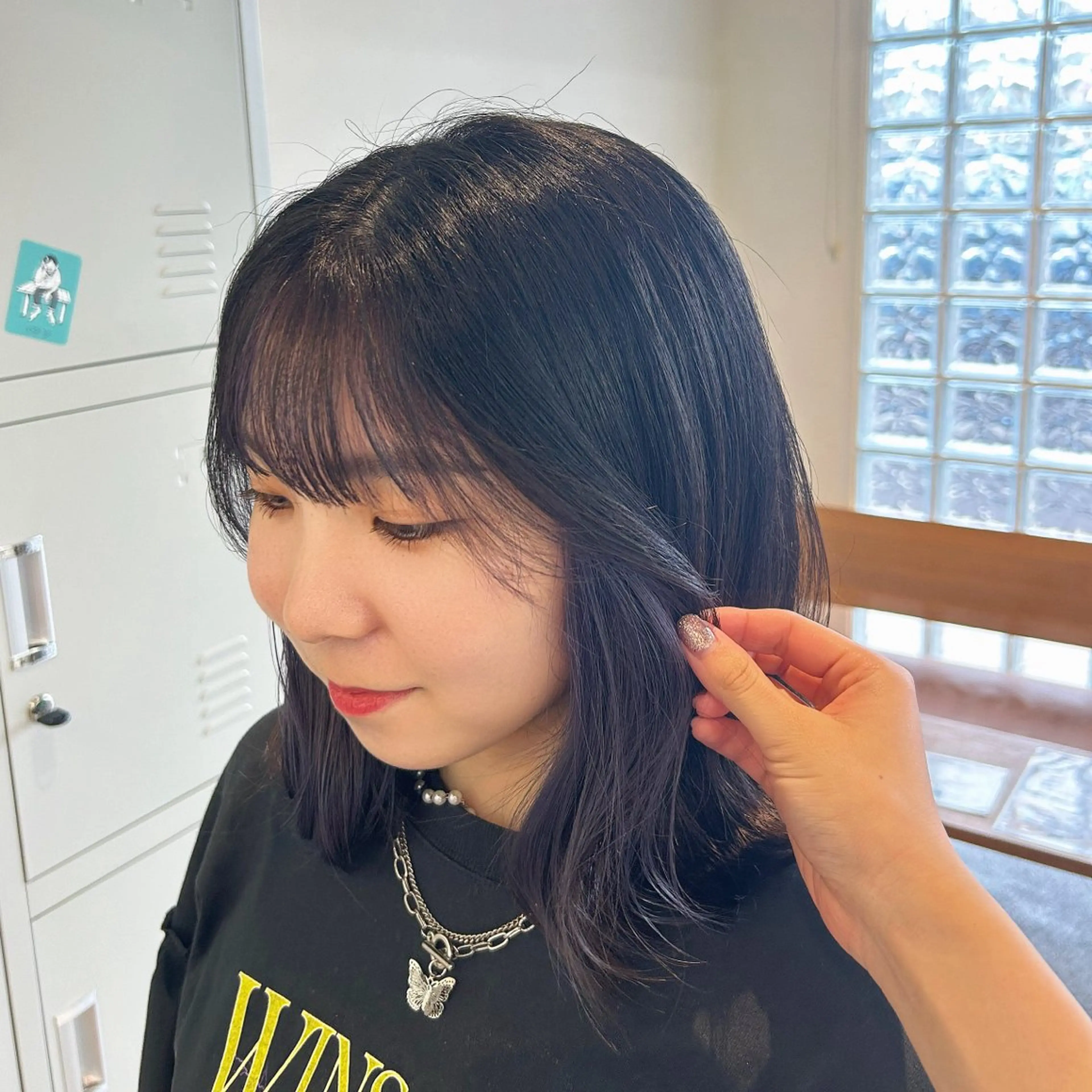 ミディアム カラー ミストバング  フェイスフレーミング ラベンダーカラー Sugarlu所属・吉田 晴香のヘアスタイル