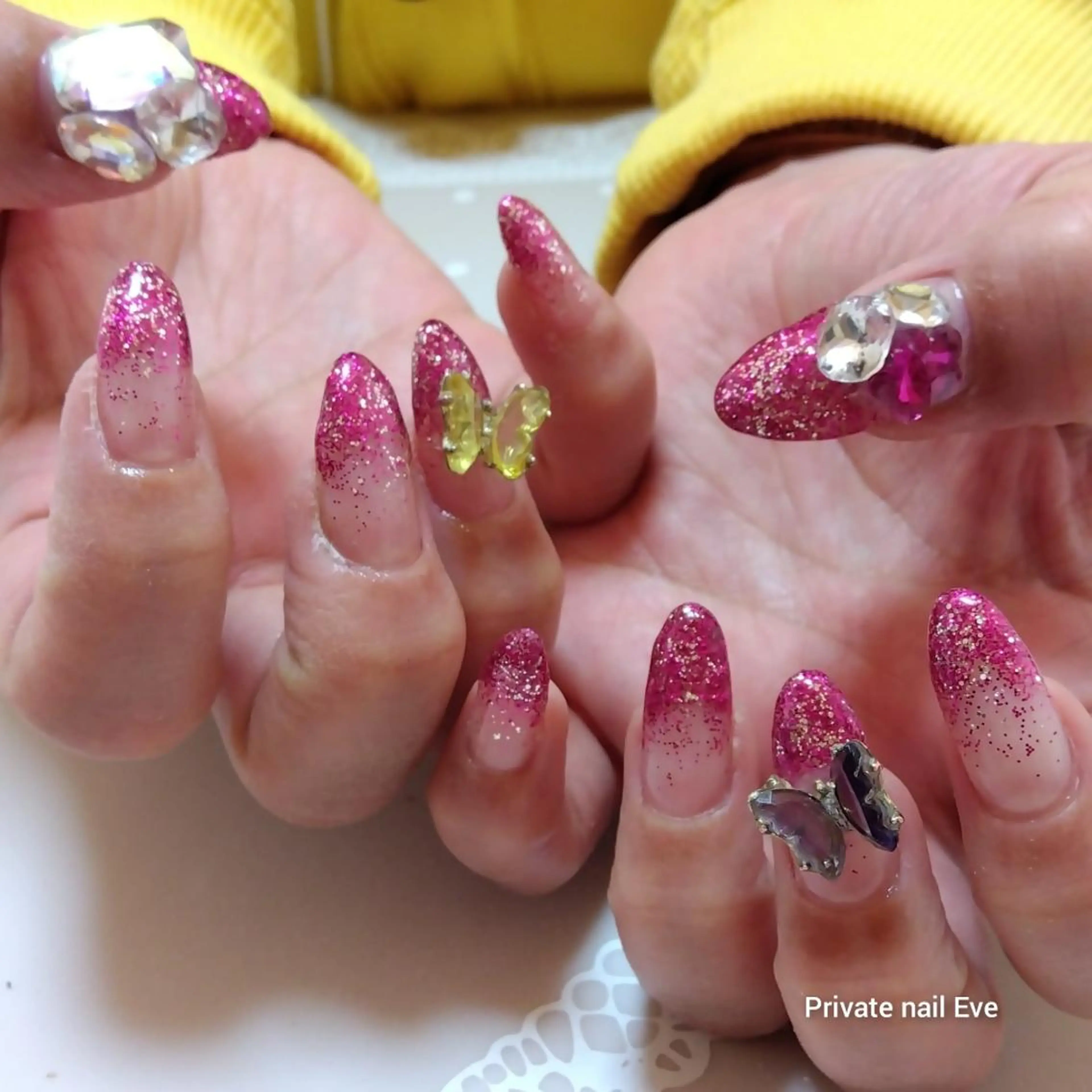 ネイル グラデーション ラメ(グリッター) ラメグラデーション ハンドネイル ネイル junkoのネイルデザイン