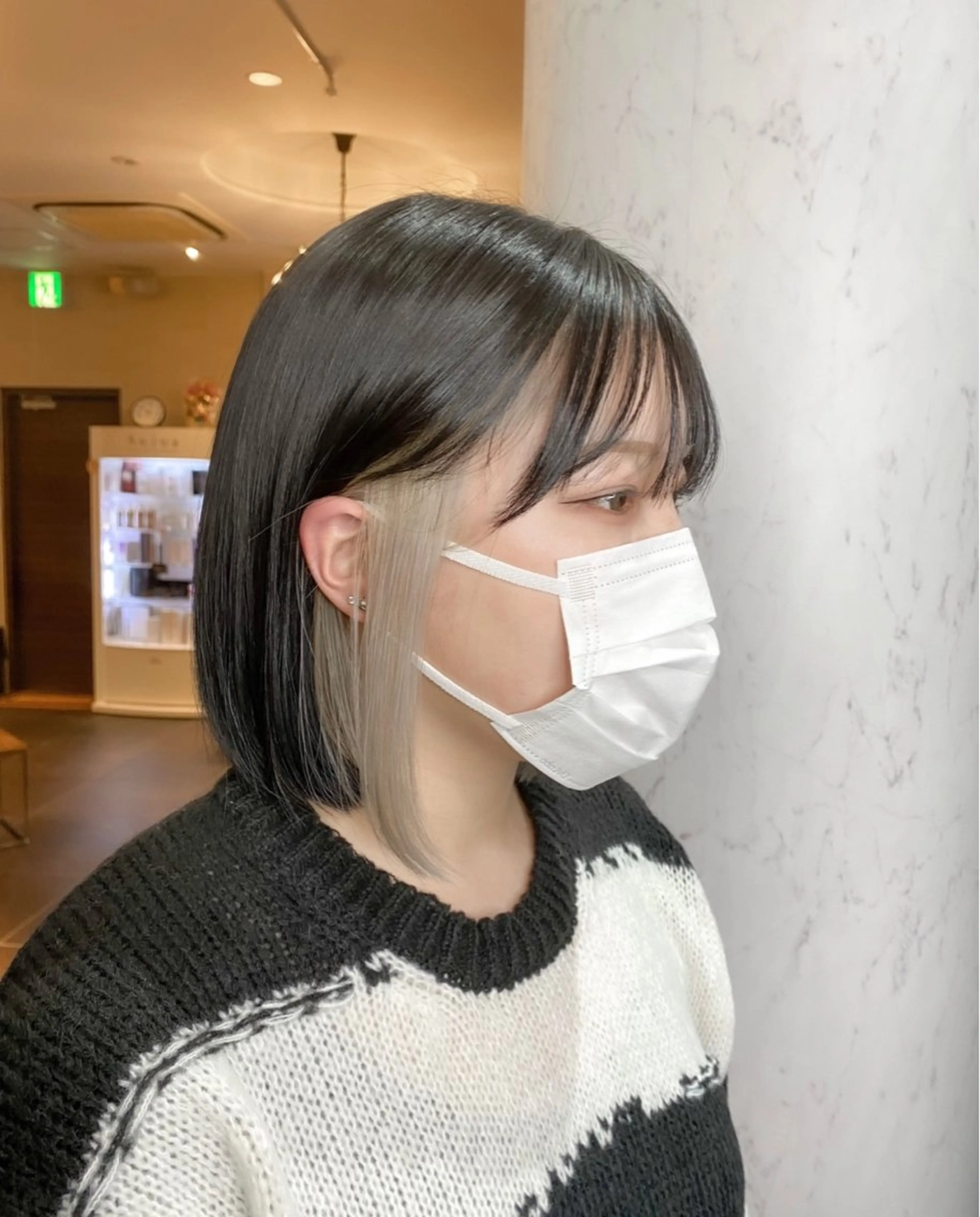 ショート カラー ブロンド インナーカラー ホワイトブロンド 🌱ブリーチ・透明感 カラー/mapi🦭のヘアスタイル