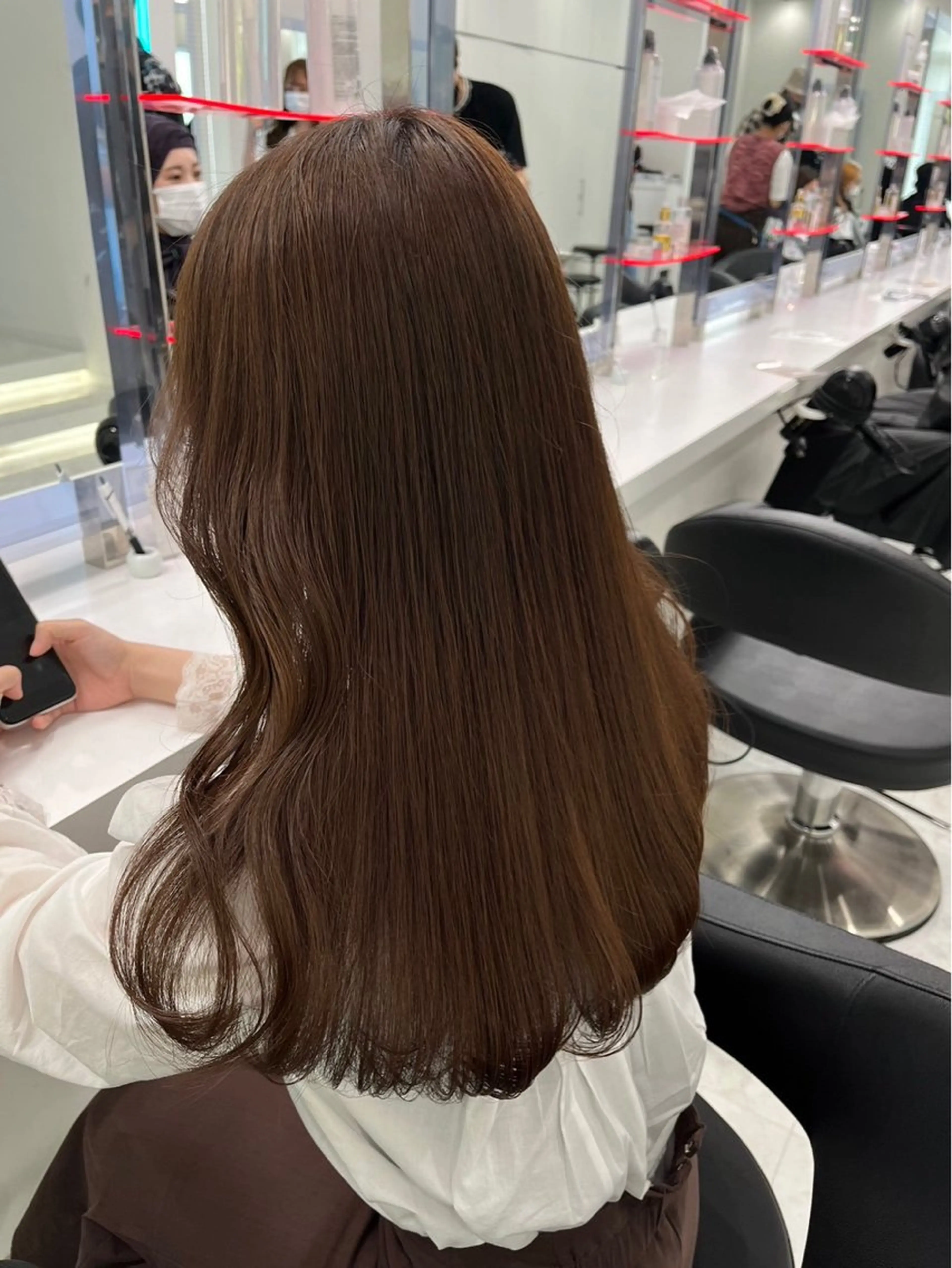 ロング カラー ブリーチなし透明感 ×縮毛矯正🤍ユウのヘアスタイル