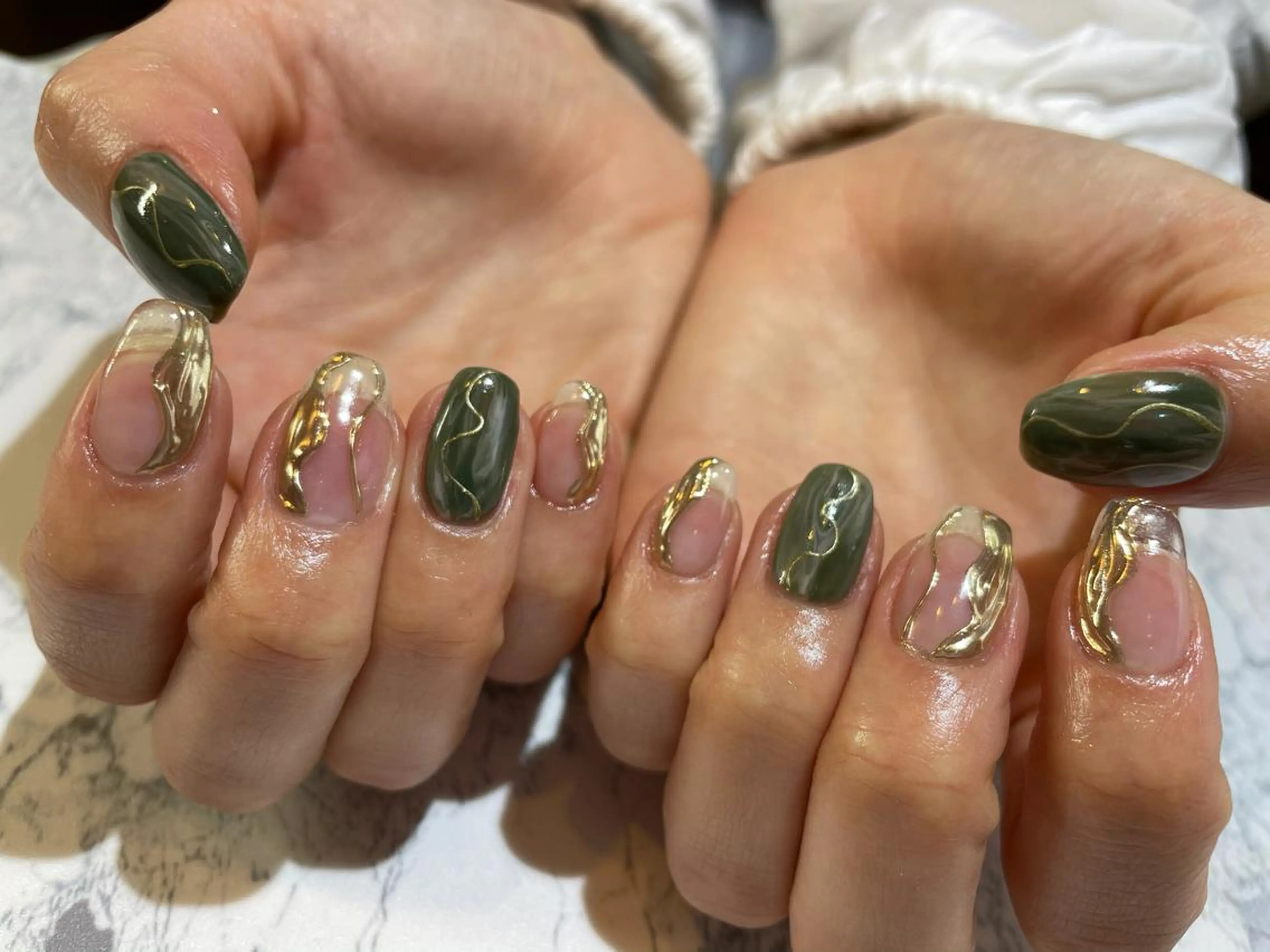 ネイル ニュアンスネイル ハンドネイル 水戸 彩夏のネイルデザイン