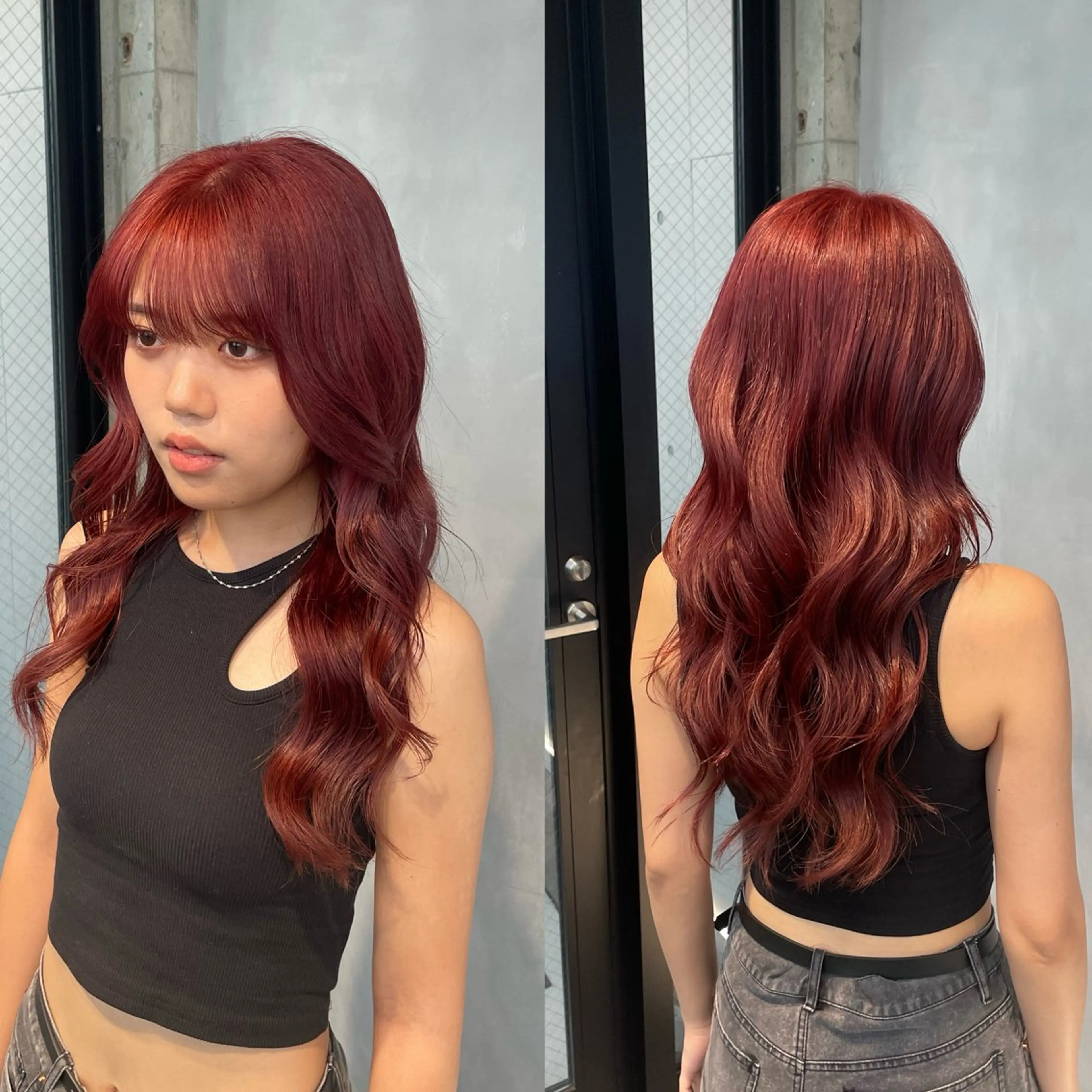 ロング カラー ブリーチ ブリーチなしカラー ヘアカラー トリートメント 暖色/ハイトーン/ カラー/HBLのヘアスタイル