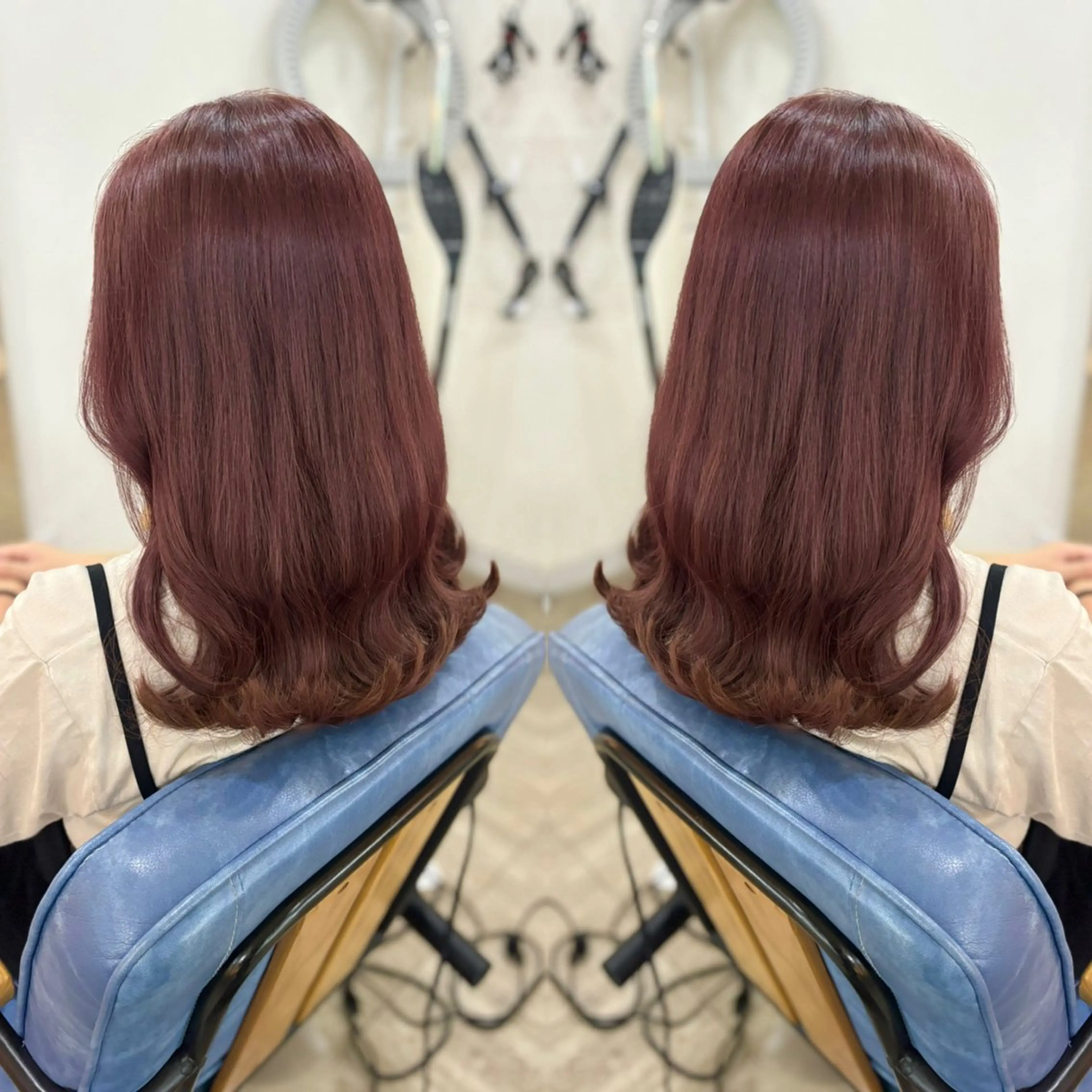 セミロング カット ヘアカラー トリートメント 艶カラー🩵💛 NANAのヘアスタイル