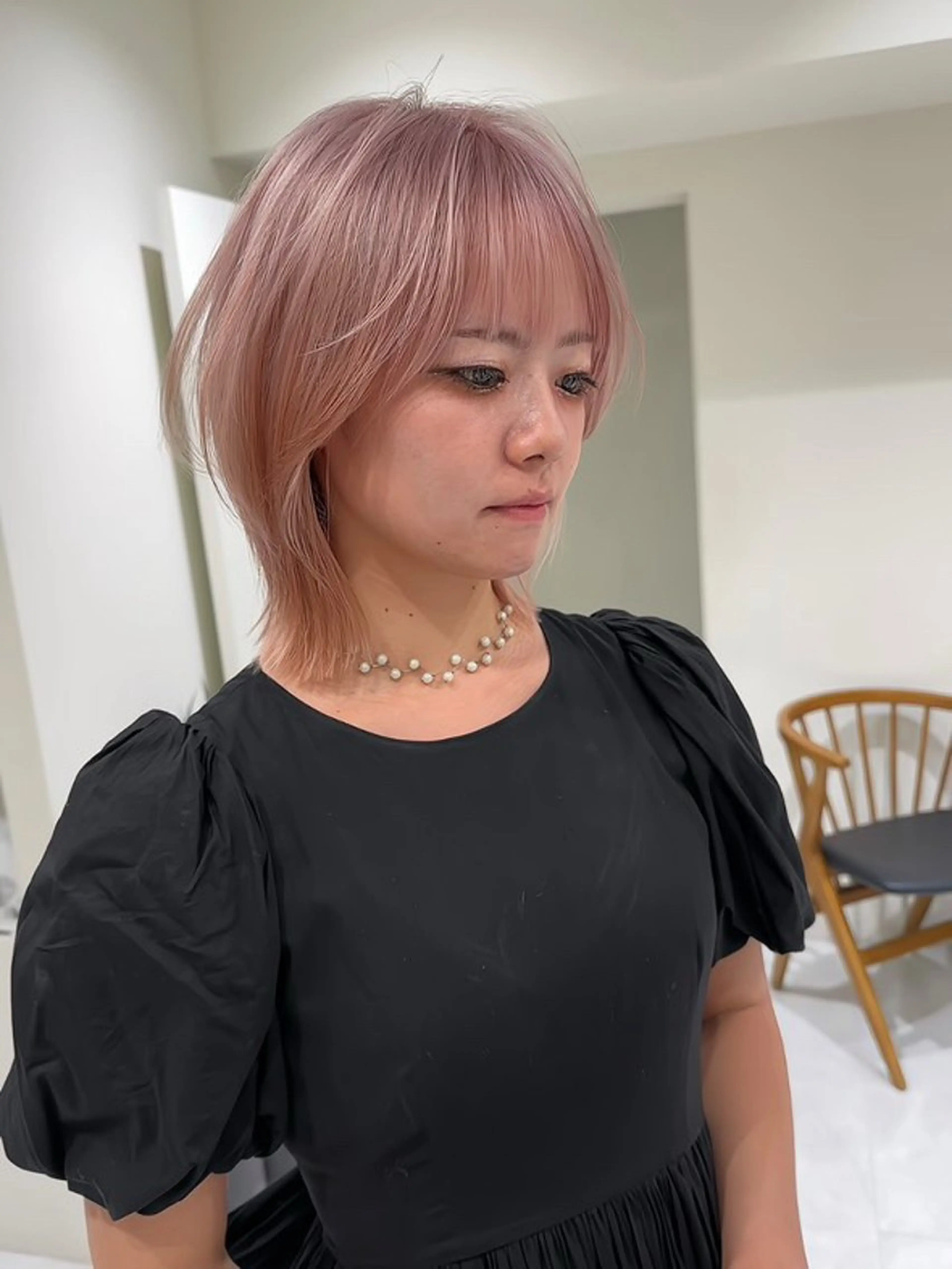 ミディアム カラー ヘアカラー 🇰🇷韓国レイヤー ハイトーン/暖色のヘアスタイル