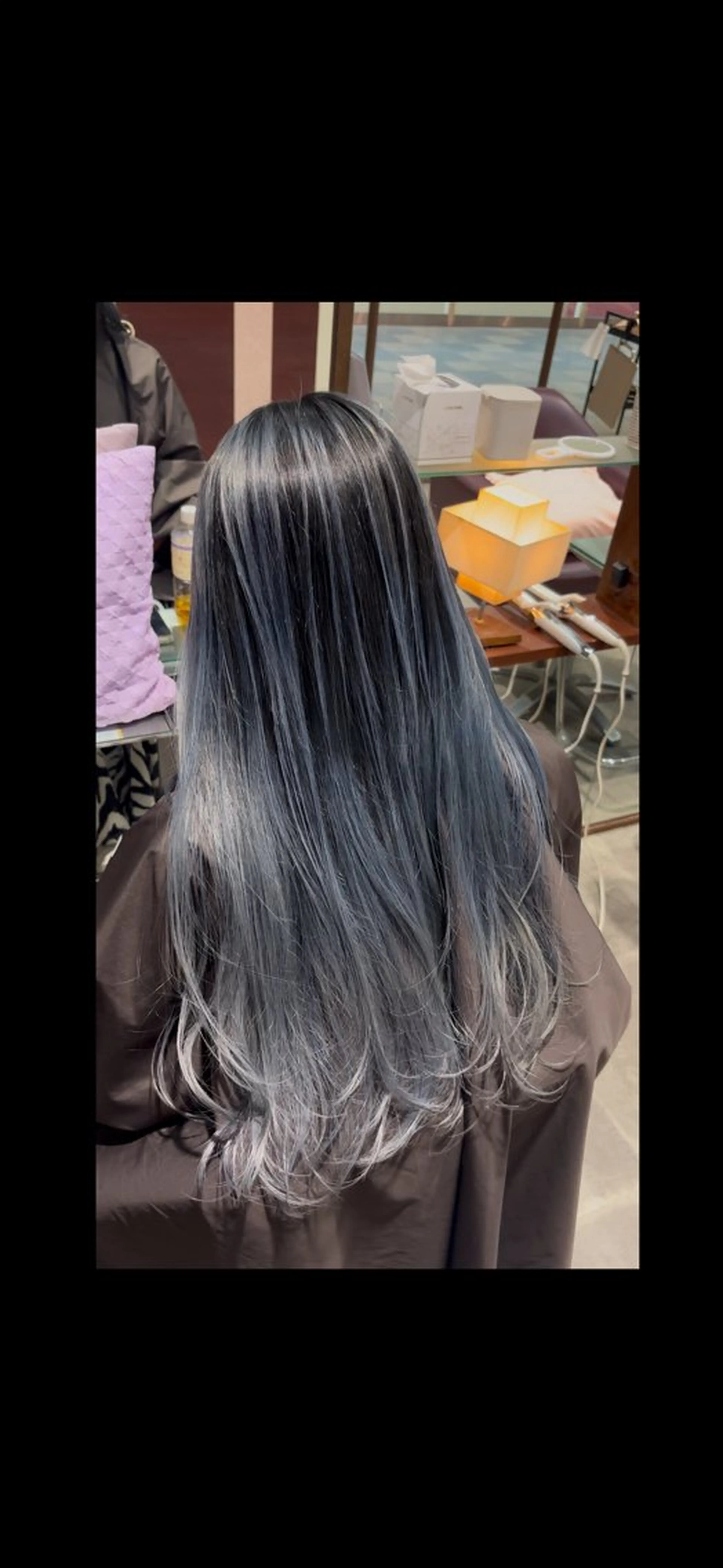 ロング カラー バレイヤージュ レイヤーカット 🌟心斎橋レイヤー 艶ハイトーン/ウルフのヘアスタイル