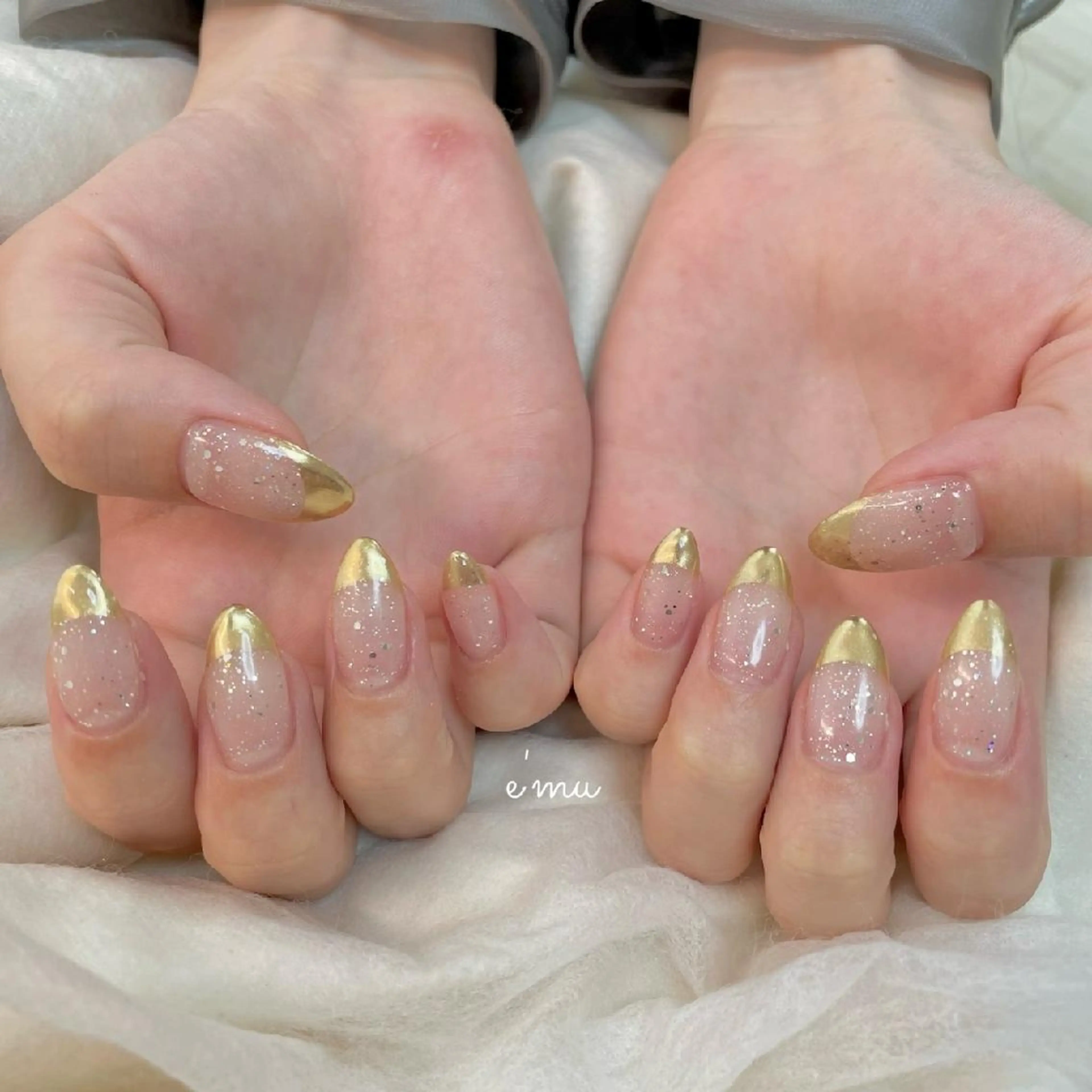ネイル フレンチネイル ミラーネイル ハンドネイル nail salon e'mu💐のネイルデザイン