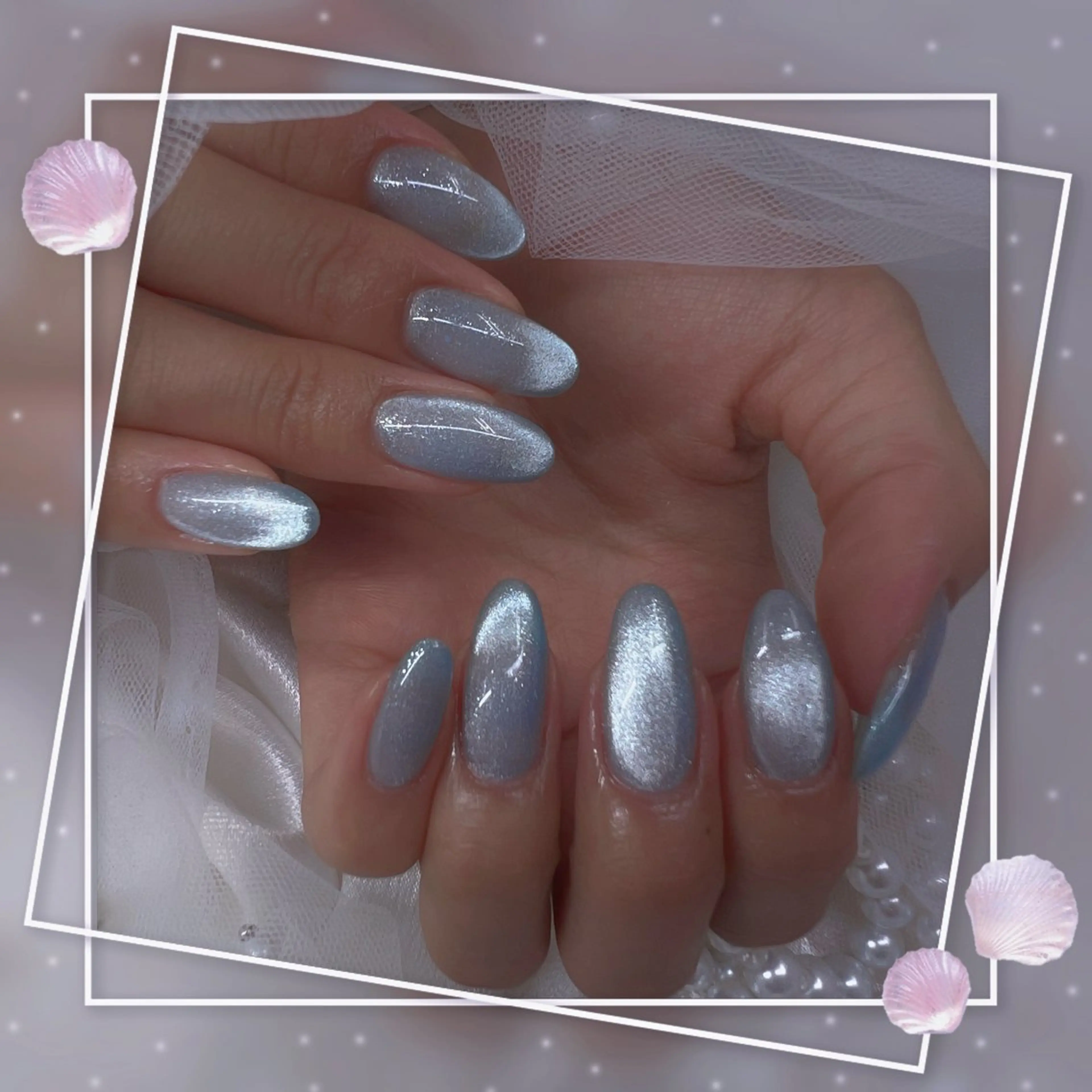 ネイル チークネイル フレンチネイル ガーリー グラデーション マグネットネイル ハンドネイル ハンドケア Chill Nailsalonのネイルデザイン