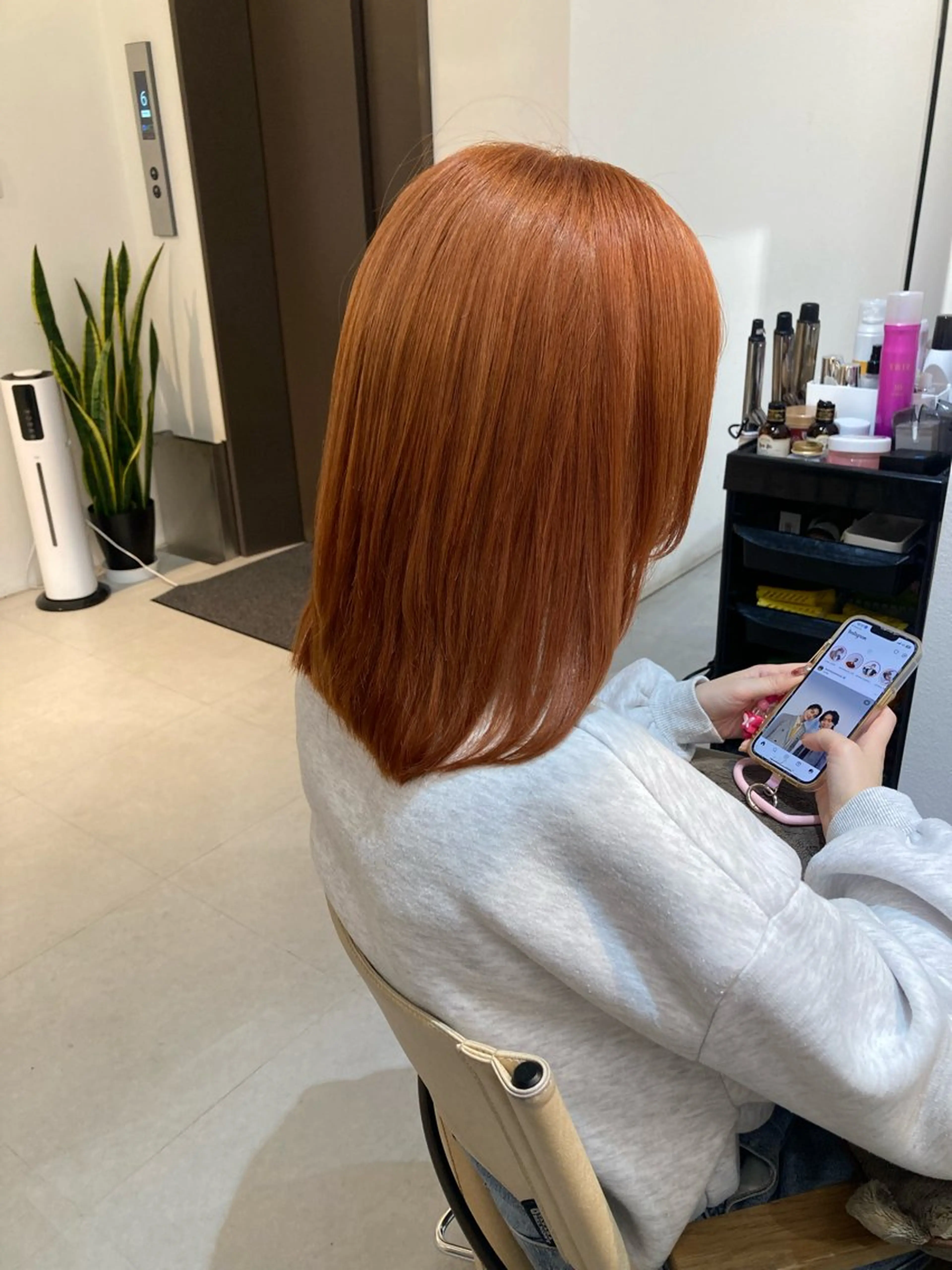 ミディアム カット ヘアカラー トリートメント ✨色持ちの良い艶 カラー✨蟹江真世のヘアスタイル