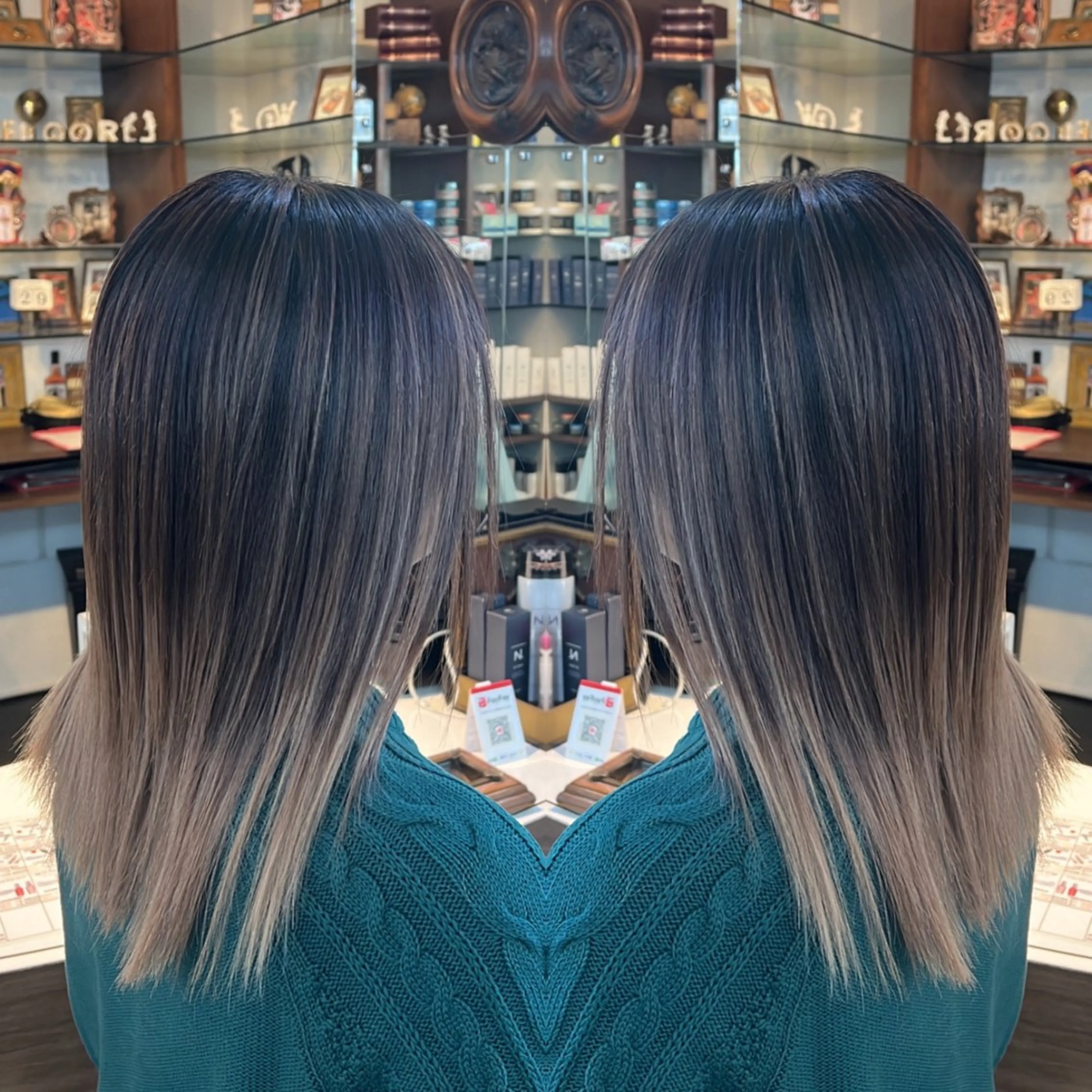 セミロング カラー ヘアカラー トリートメント レイヤー/ボブ/ ミニボブ/AOIのヘアスタイル