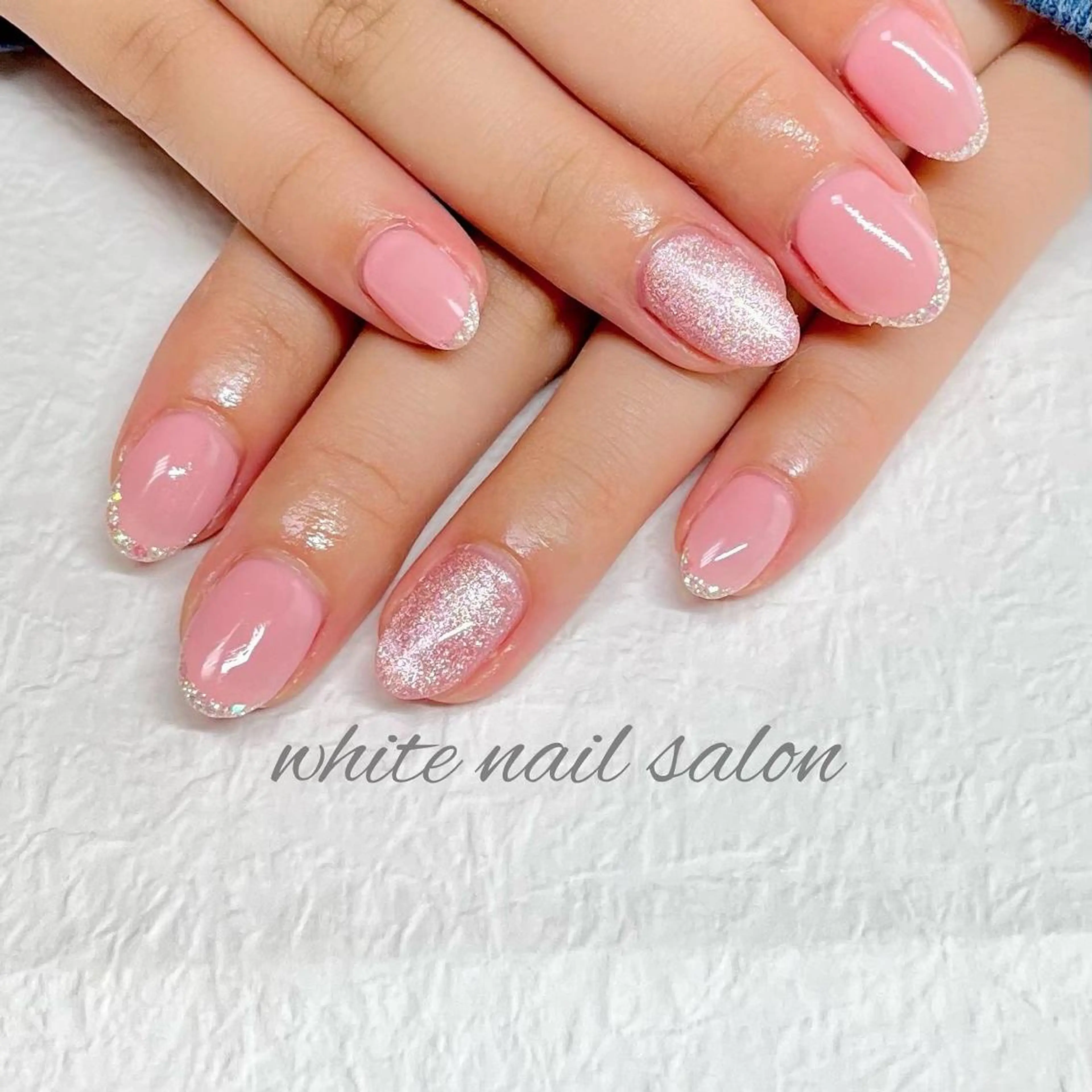 ネイル フットネイル ジェルネイル ハードジェル ラメ(グリッター) 持ち込み ハンドネイル white nail salonのネイルデザイン