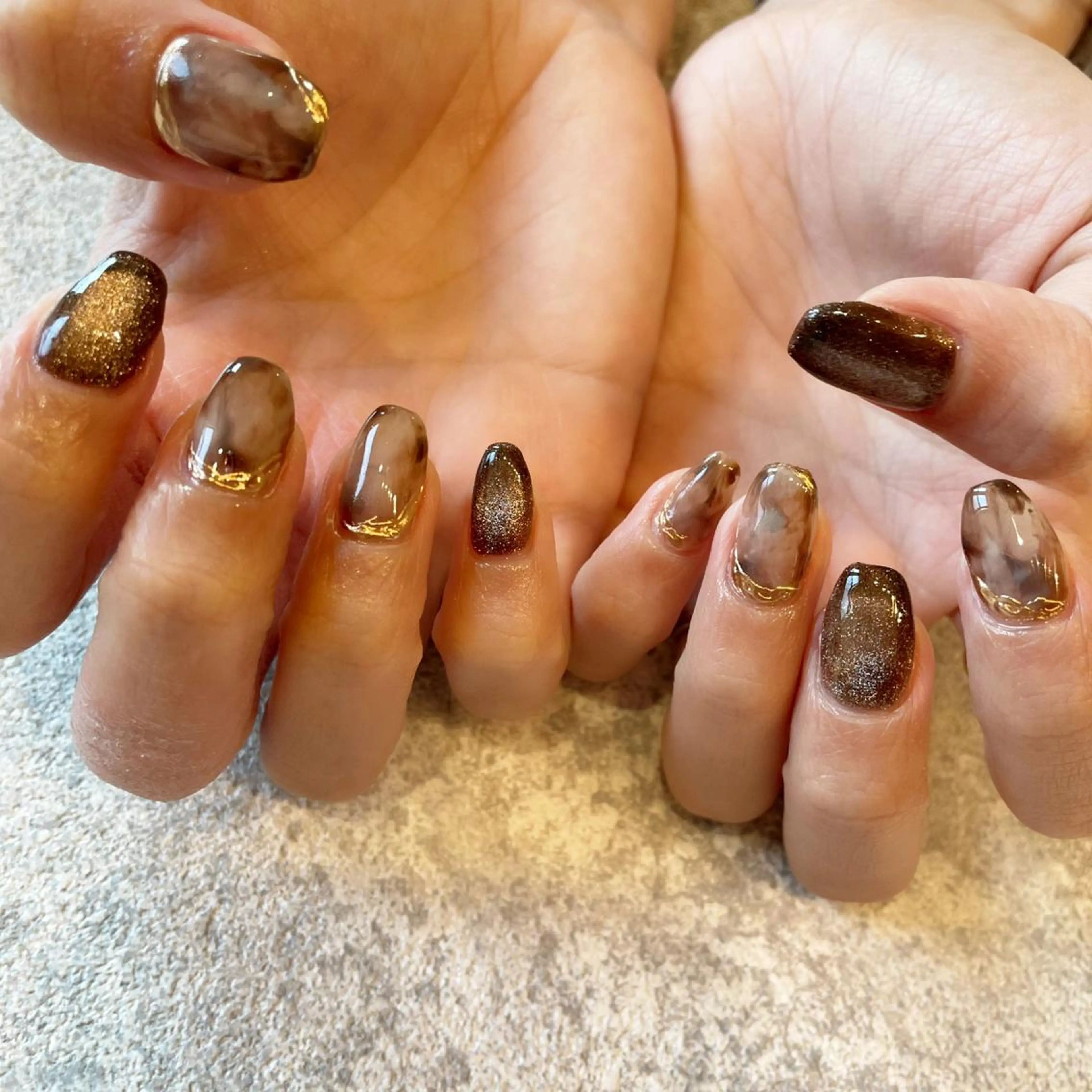 ネイル 大理石ネイル(マーブル) ハンドネイル ilo所属・舟橋 恭子のネイルデザイン