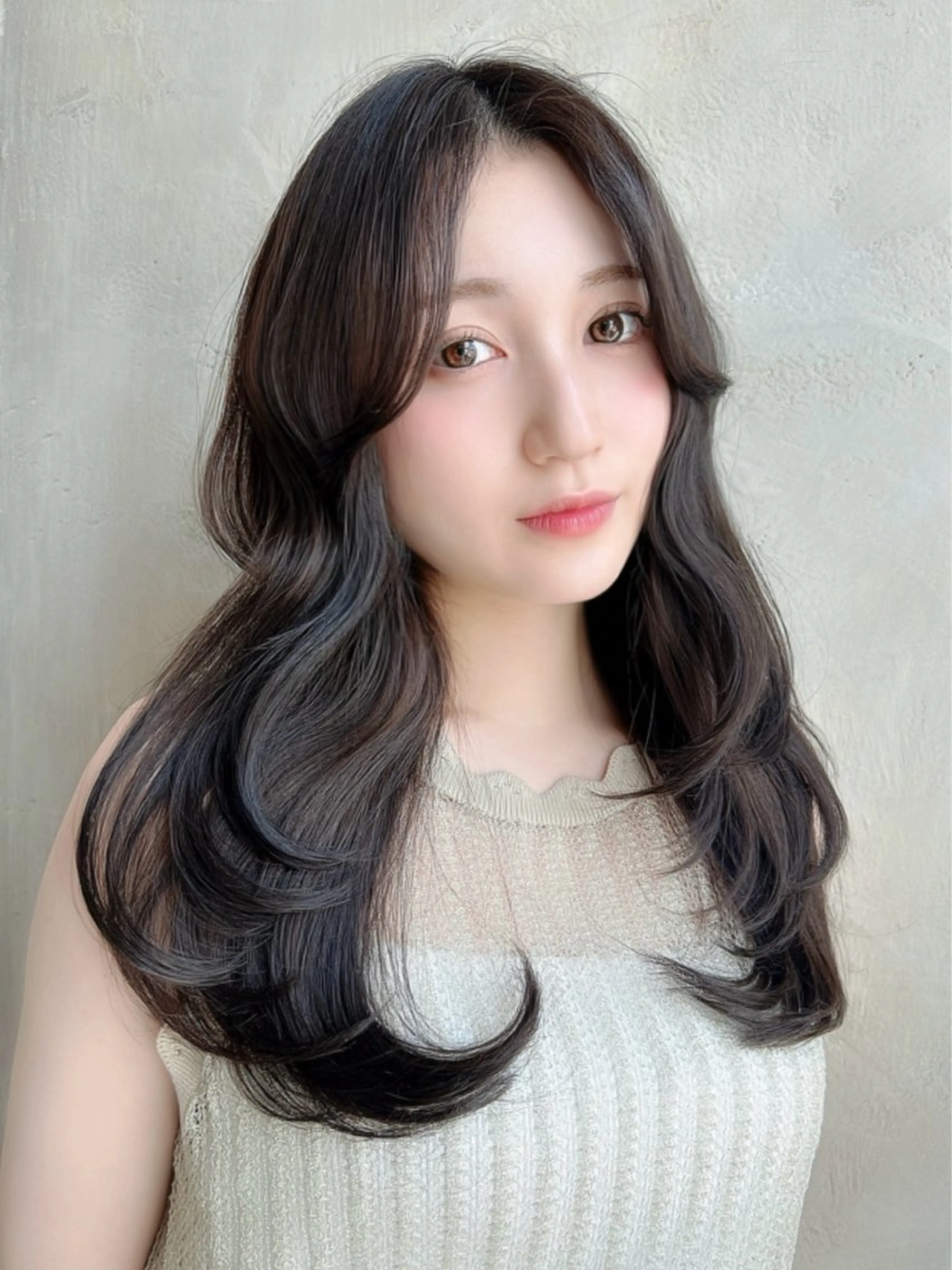 ロング カラー カット ヘアカラー トリートメント 新宿✨顔周りカット 韓国ヘア/坂本亜裟海のヘアスタイル