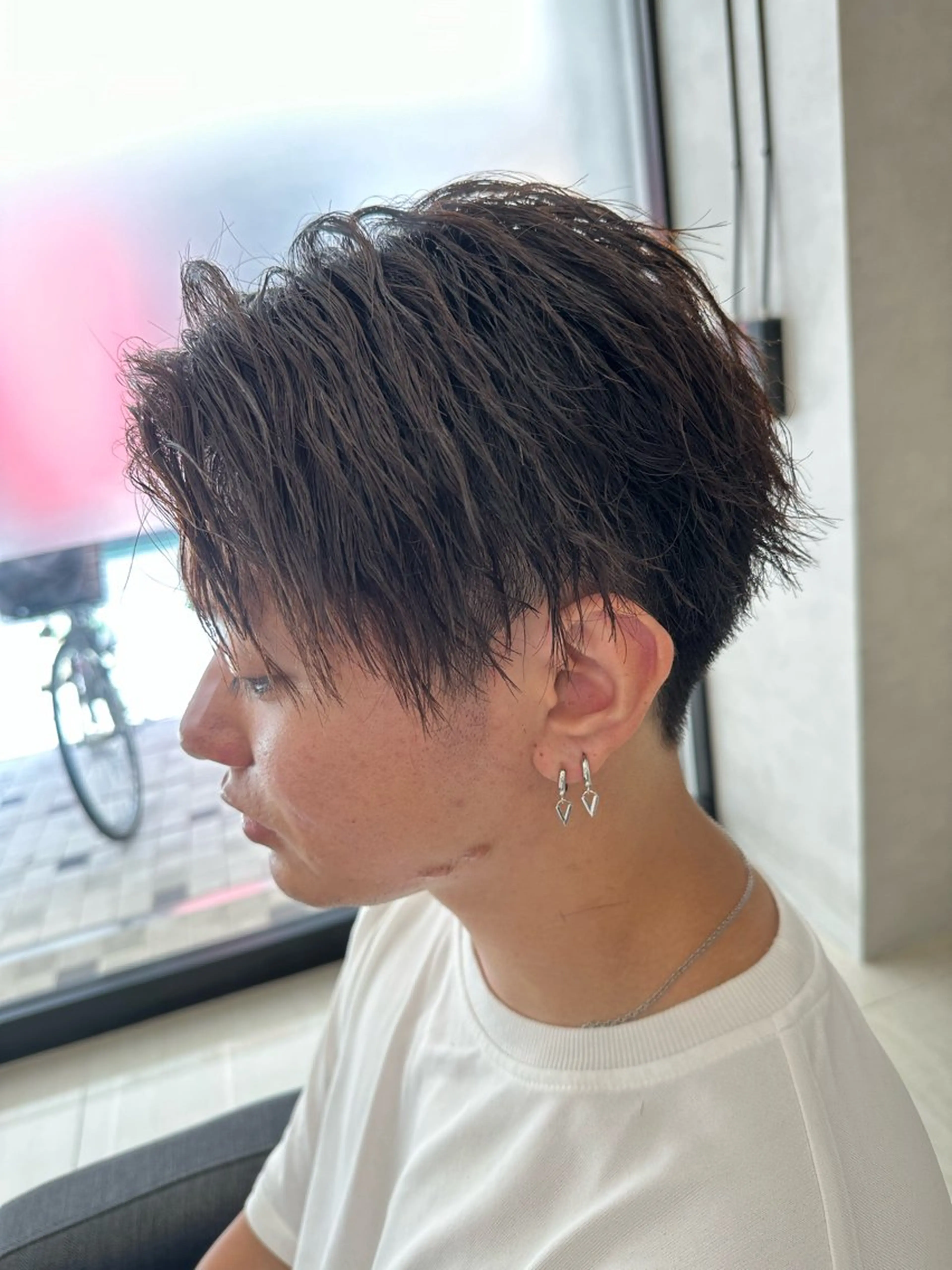 ショート パーマ メンズ メンズパーマ メンズツイストパーマ 波巻きパーマ ツイストパーマ 💈メンズ特化 美容師サキ💈のヘアスタイル