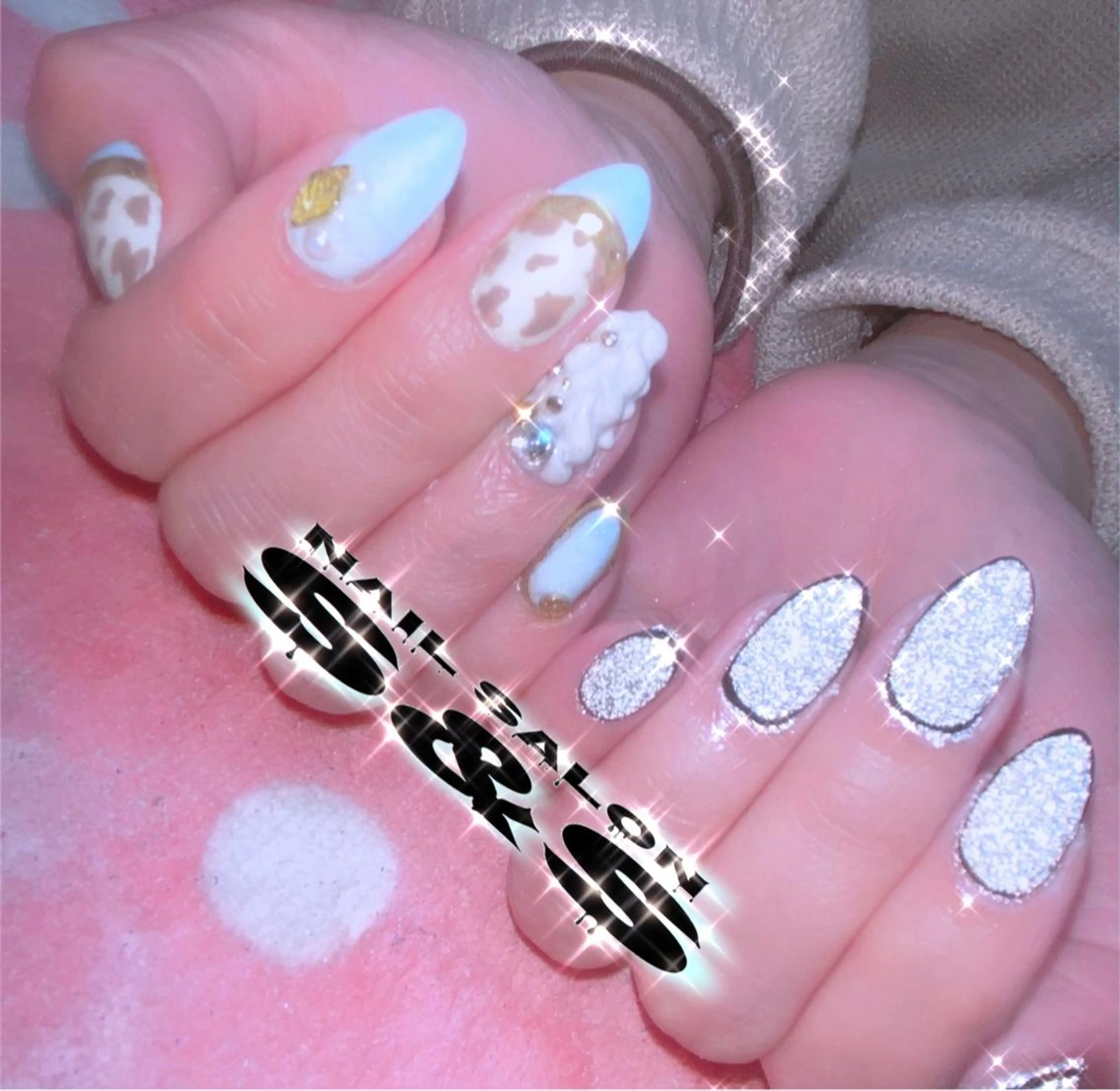 ネイル 長さ出し フラッシュネイル メンズネイル 持ち込み スカルプネイル S&S 村田小百合のネイルデザイン