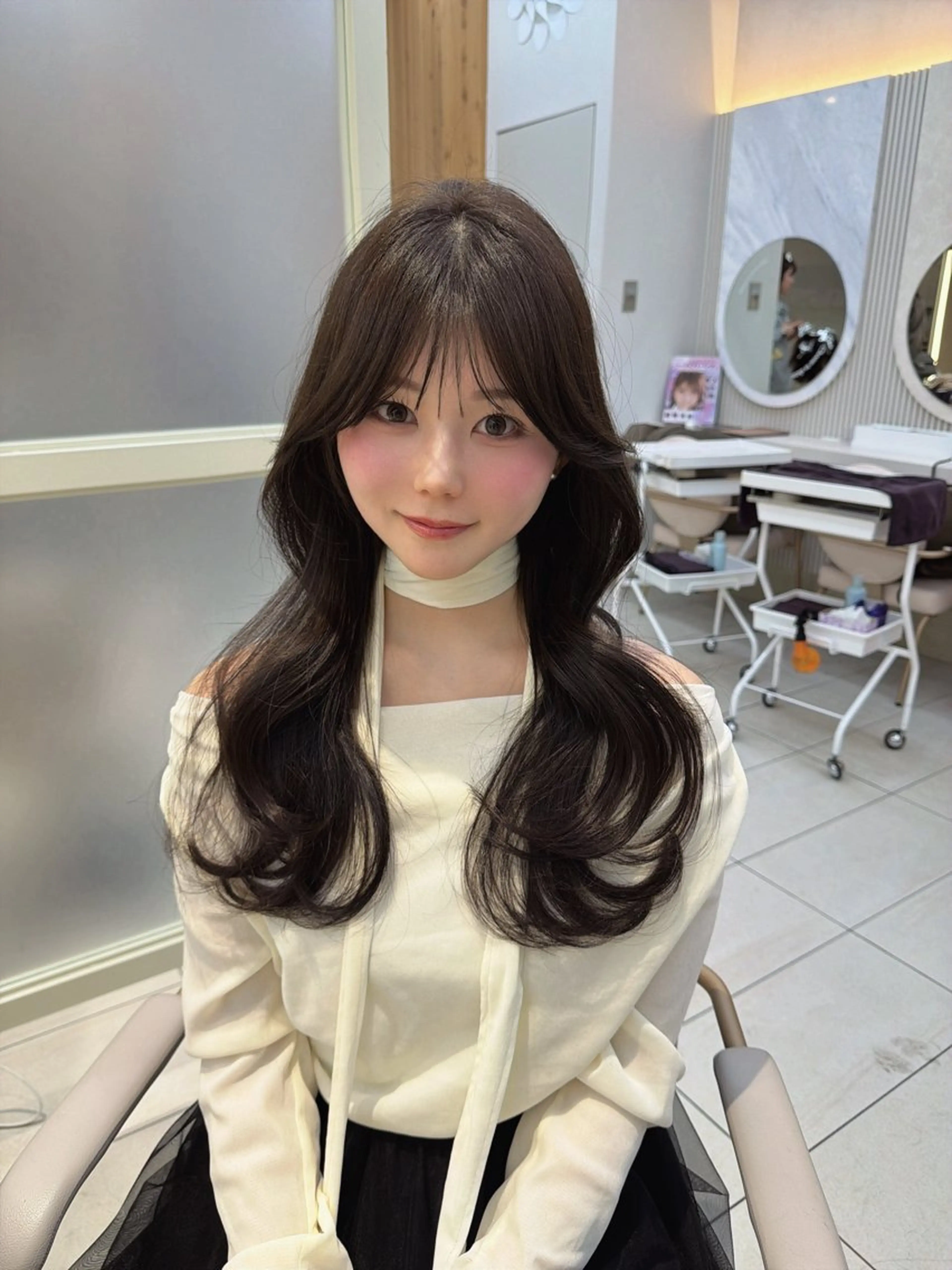 セミロング カット ヘアカラー トリートメント 顔周り/透明感カラー /韓国ヘア/TAKUのヘアスタイル