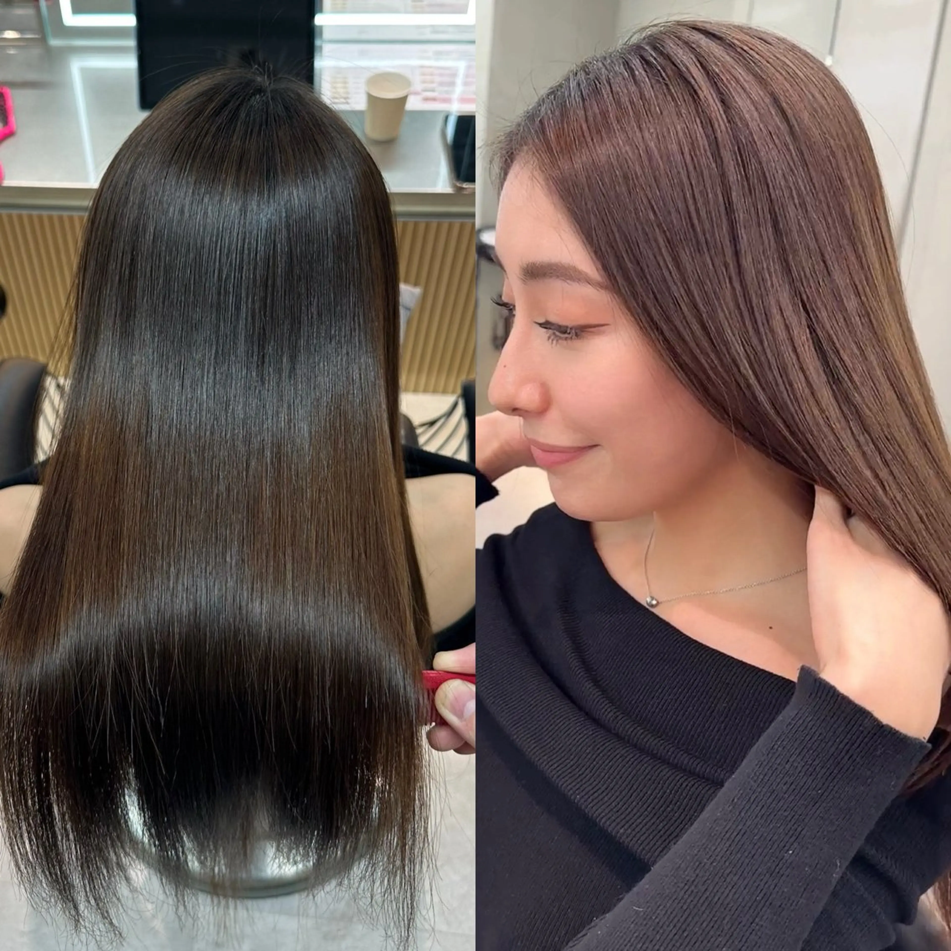 ロング カット 縮毛矯正 トリートメント ✨髪質改善特化✨副 店長椎葉信乃介のヘアスタイル