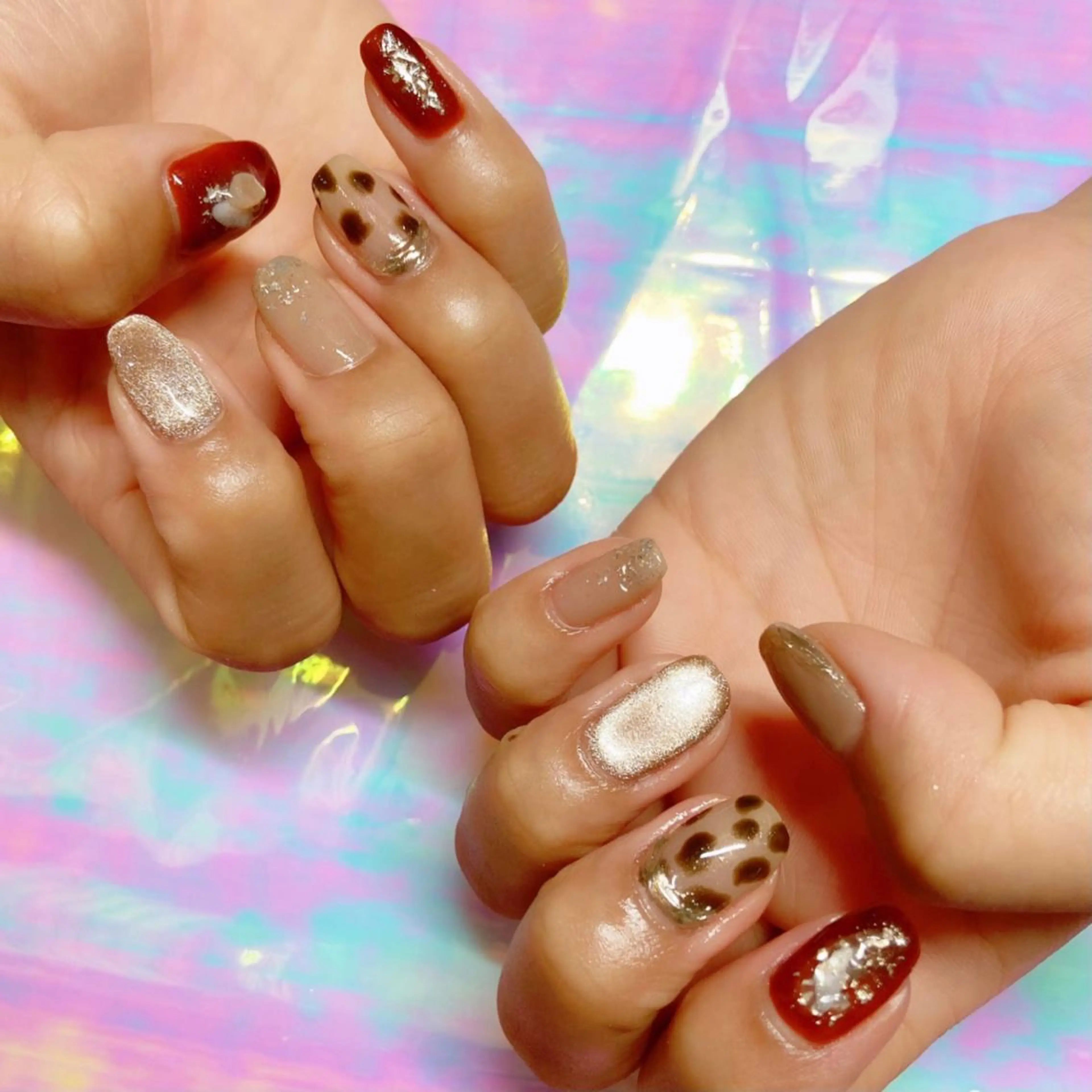 ネイル アニマル柄 ニュアンスネイル nailbios所属・nailbios .tomo.のネイルデザイン