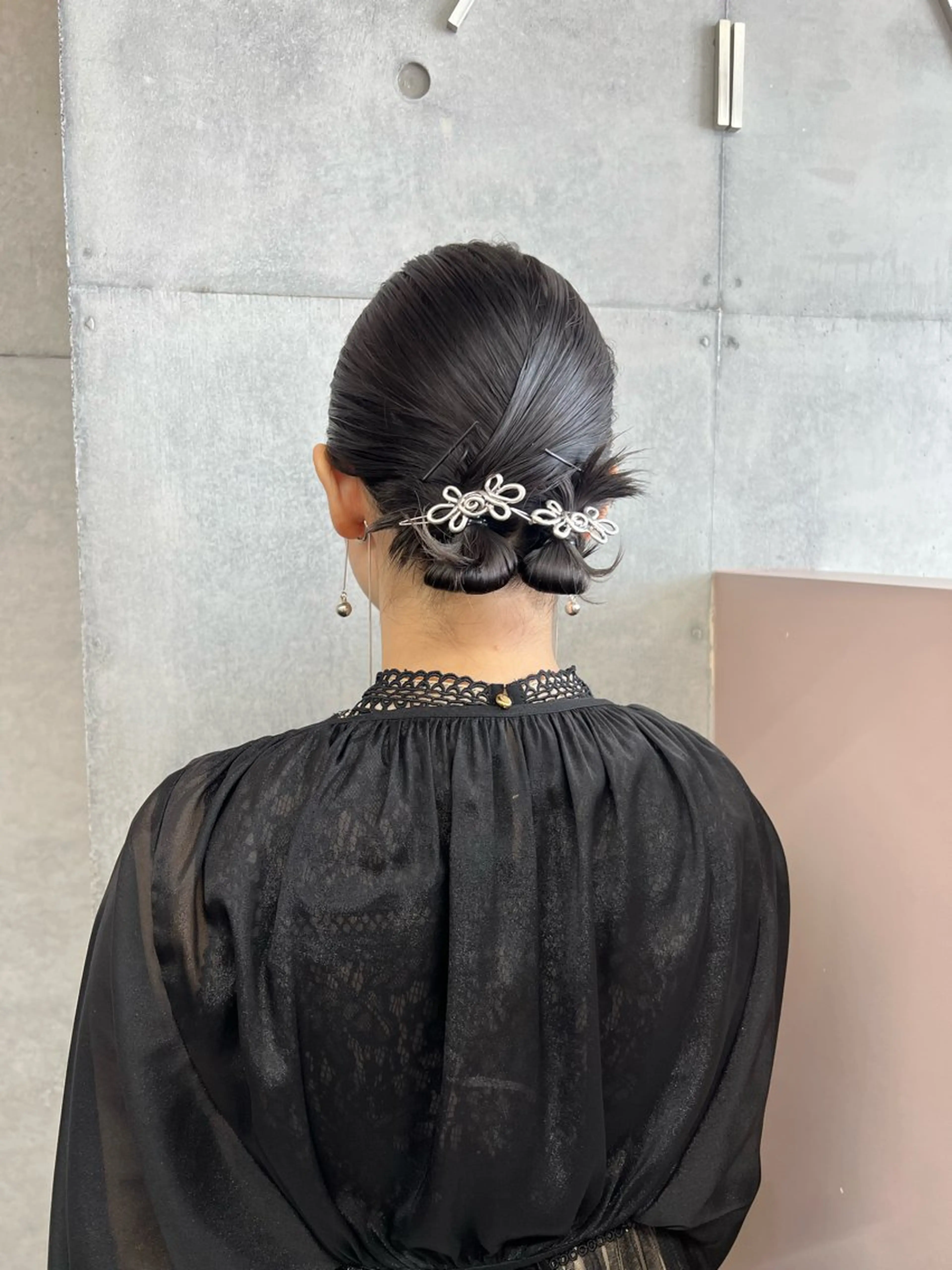 ミディアム ボブ ヘアセット カコ/レイヤーカット ヘアアレンジのヘアスタイル