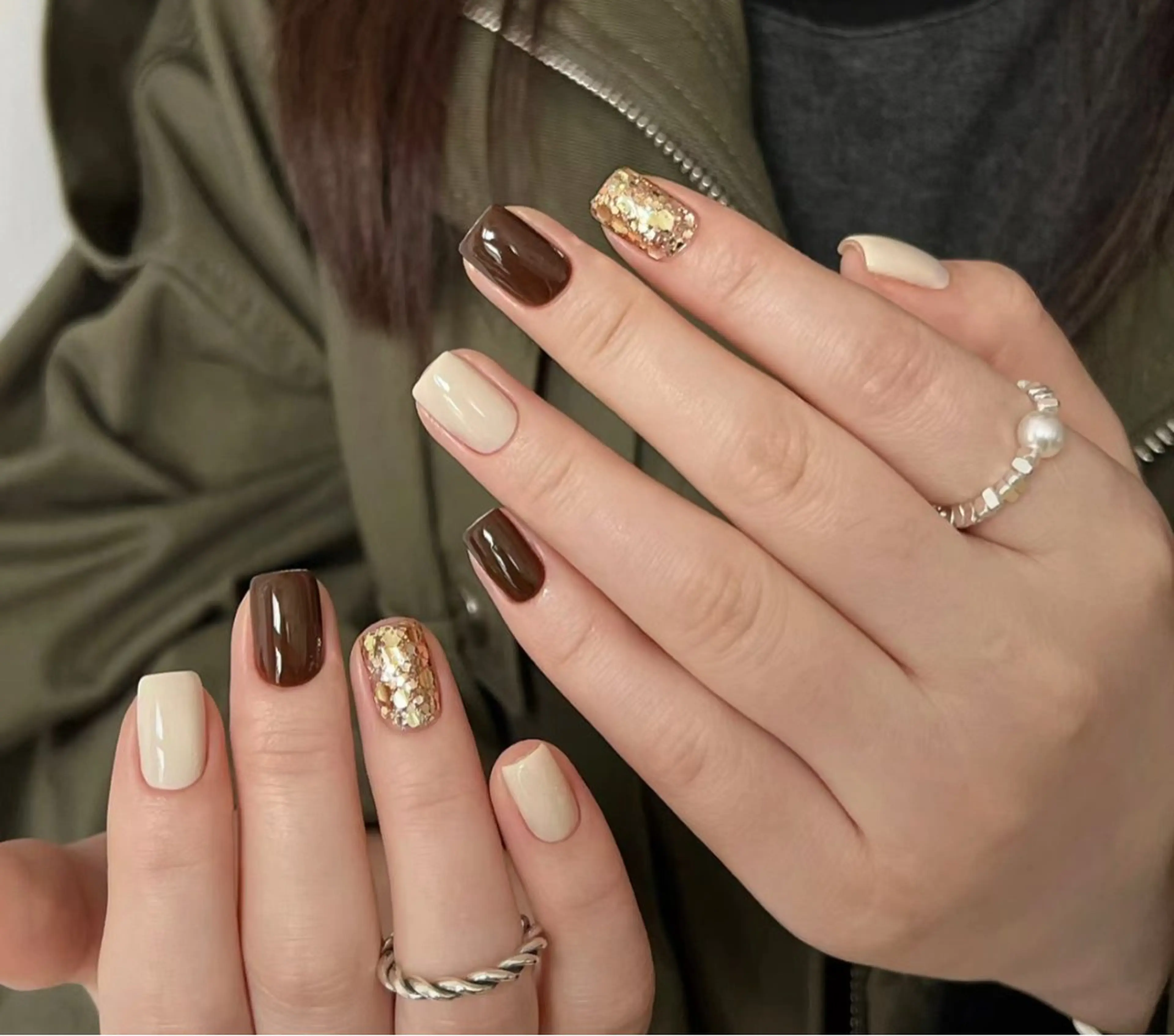 セミロング ハンドネイル ハンドケア 💜MIYA nail川崎店のネイルデザイン