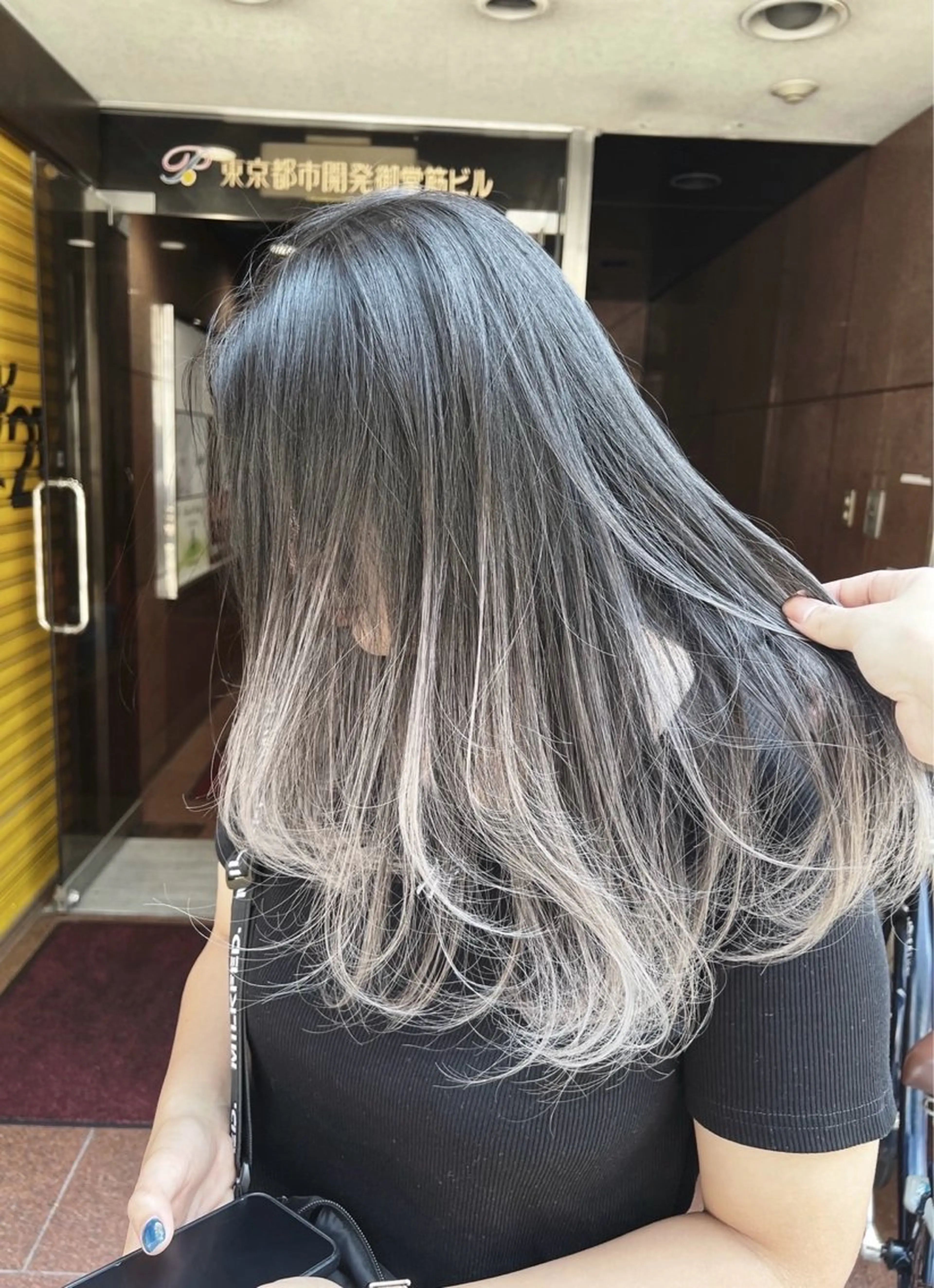 ロング カラー バレイヤージュ シルバー ホワイトシルバー レイヤーカット ヘアカラー トリートメント ROBIN所属・指名数No.1 /NAOYAのヘアスタイル