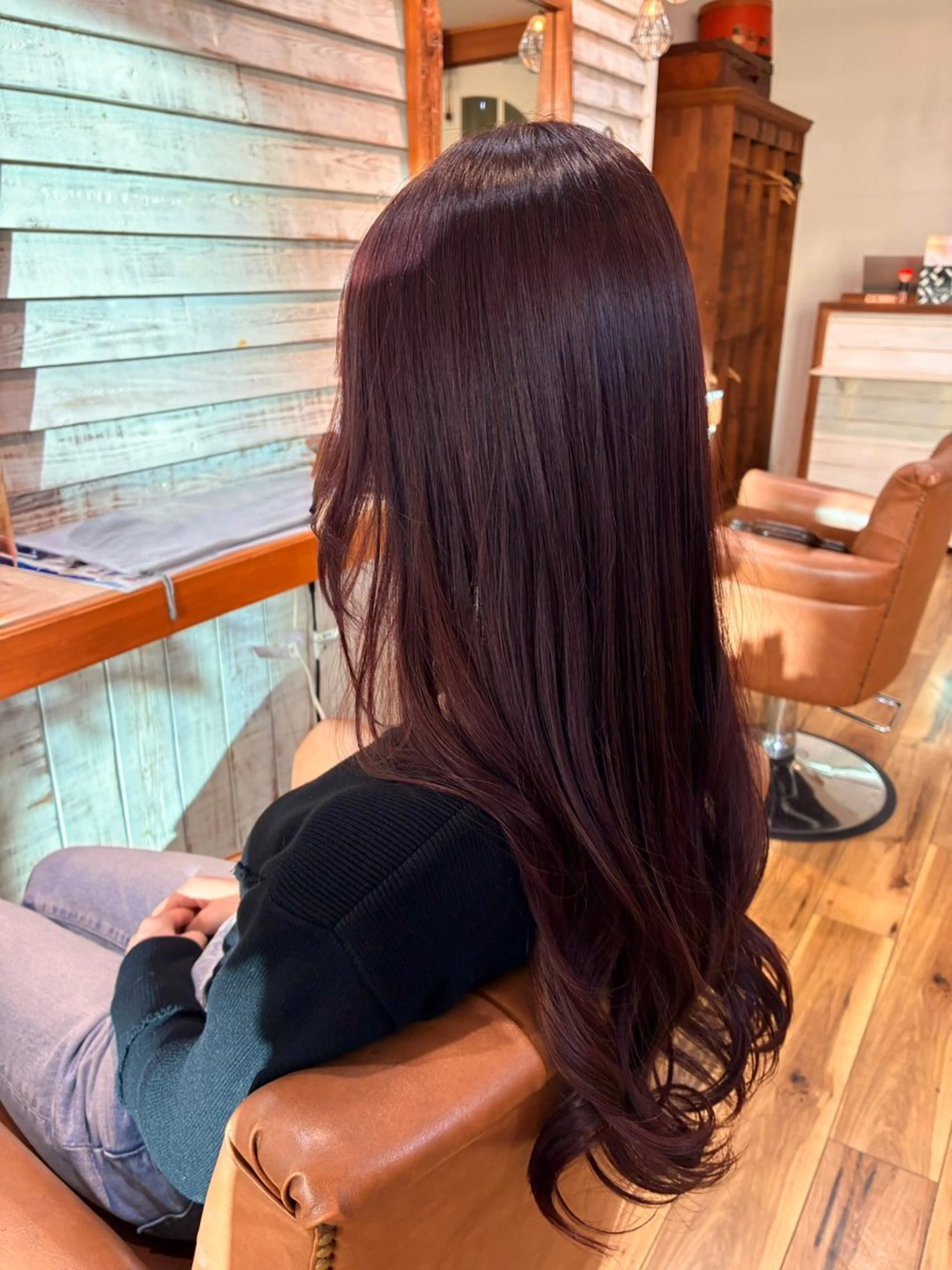 ロング カット ヘアカラー トリートメント 秋田 弥生のヘアスタイル