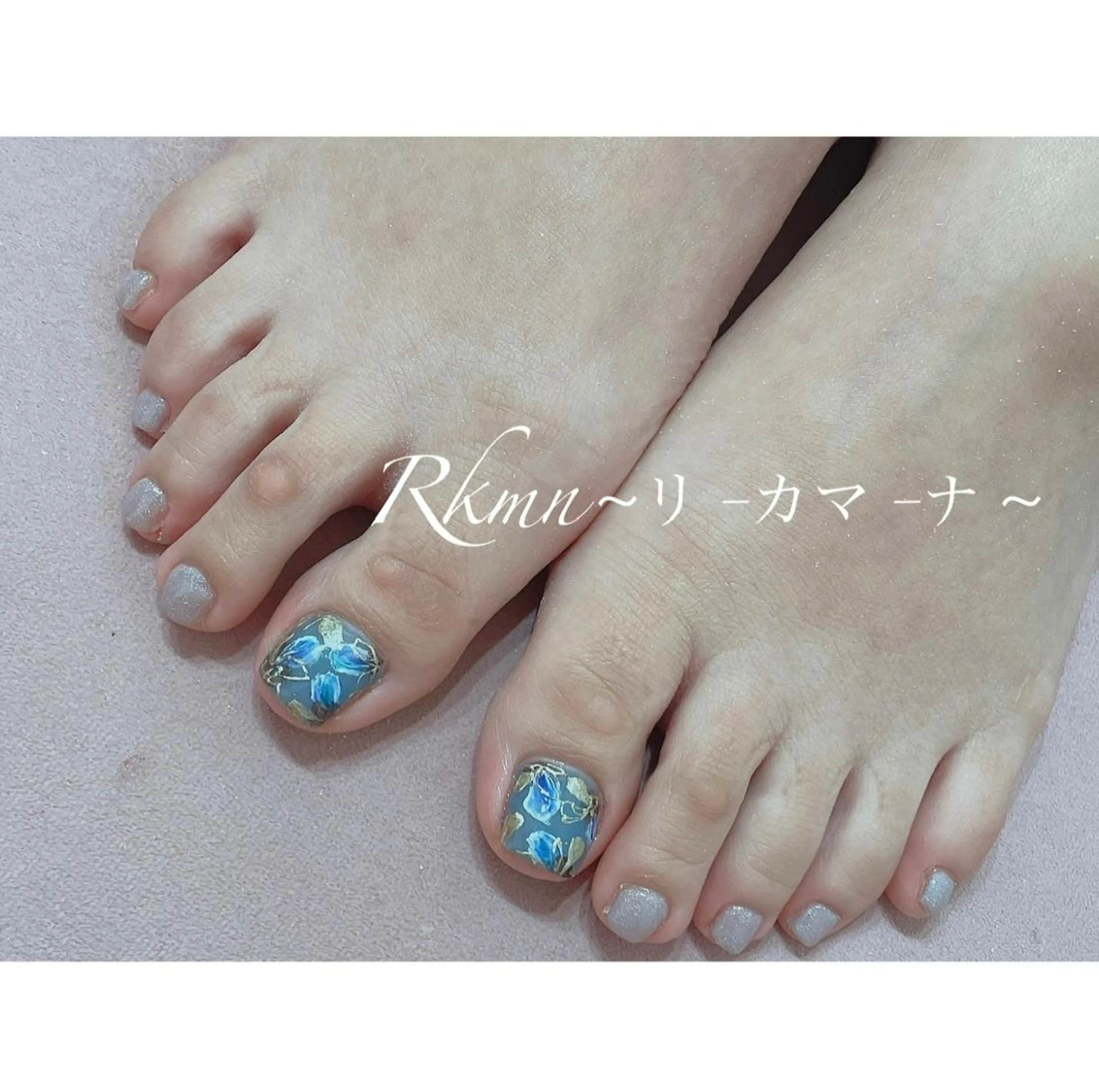 ネイル アートネイル フラワーネイル フットネイル ミラーネイル 春ネイル Rkmn ~リ-カマ-ナ~のネイルデザイン