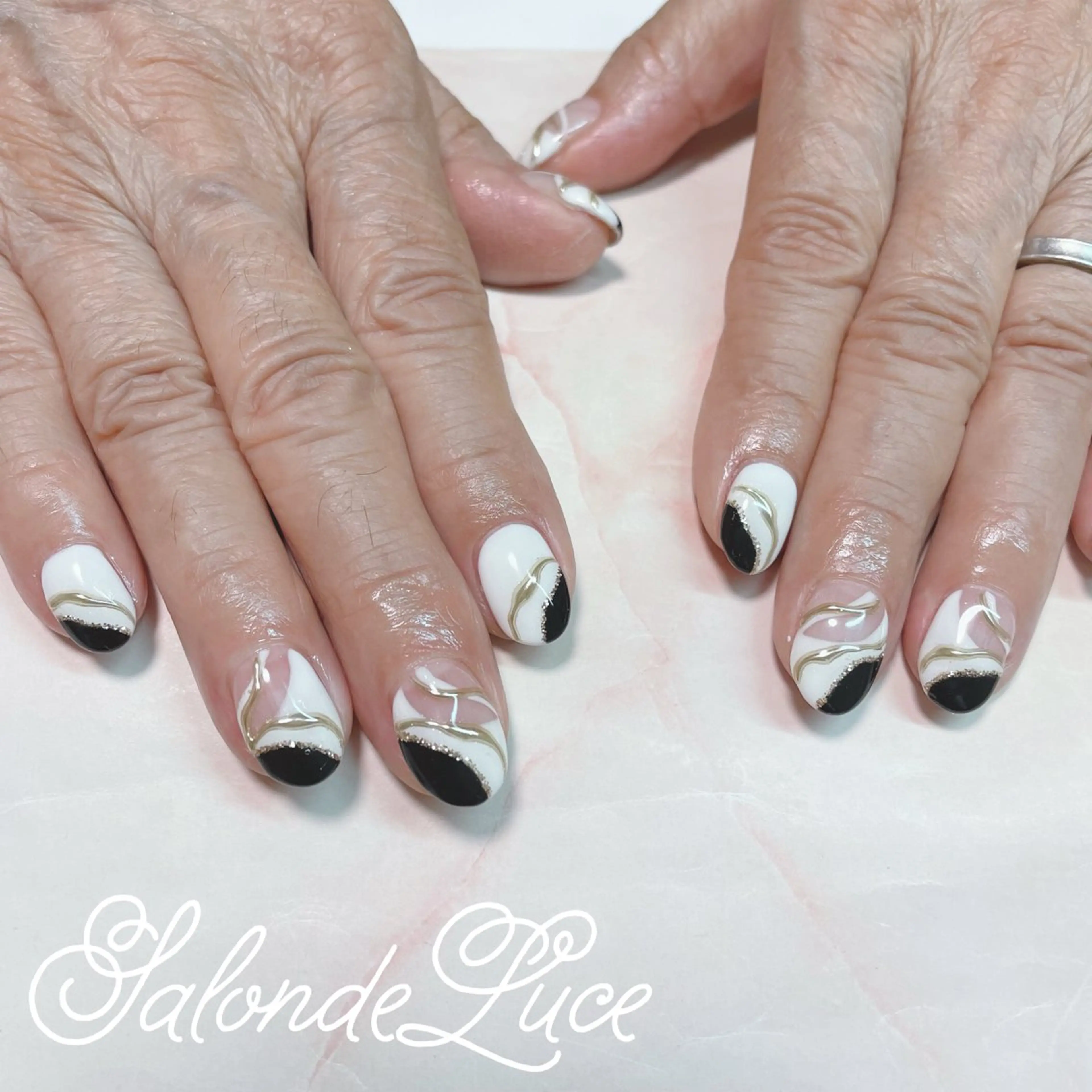 ネイル フレンチネイル ミラーネイル Salon de Luceのネイルデザイン