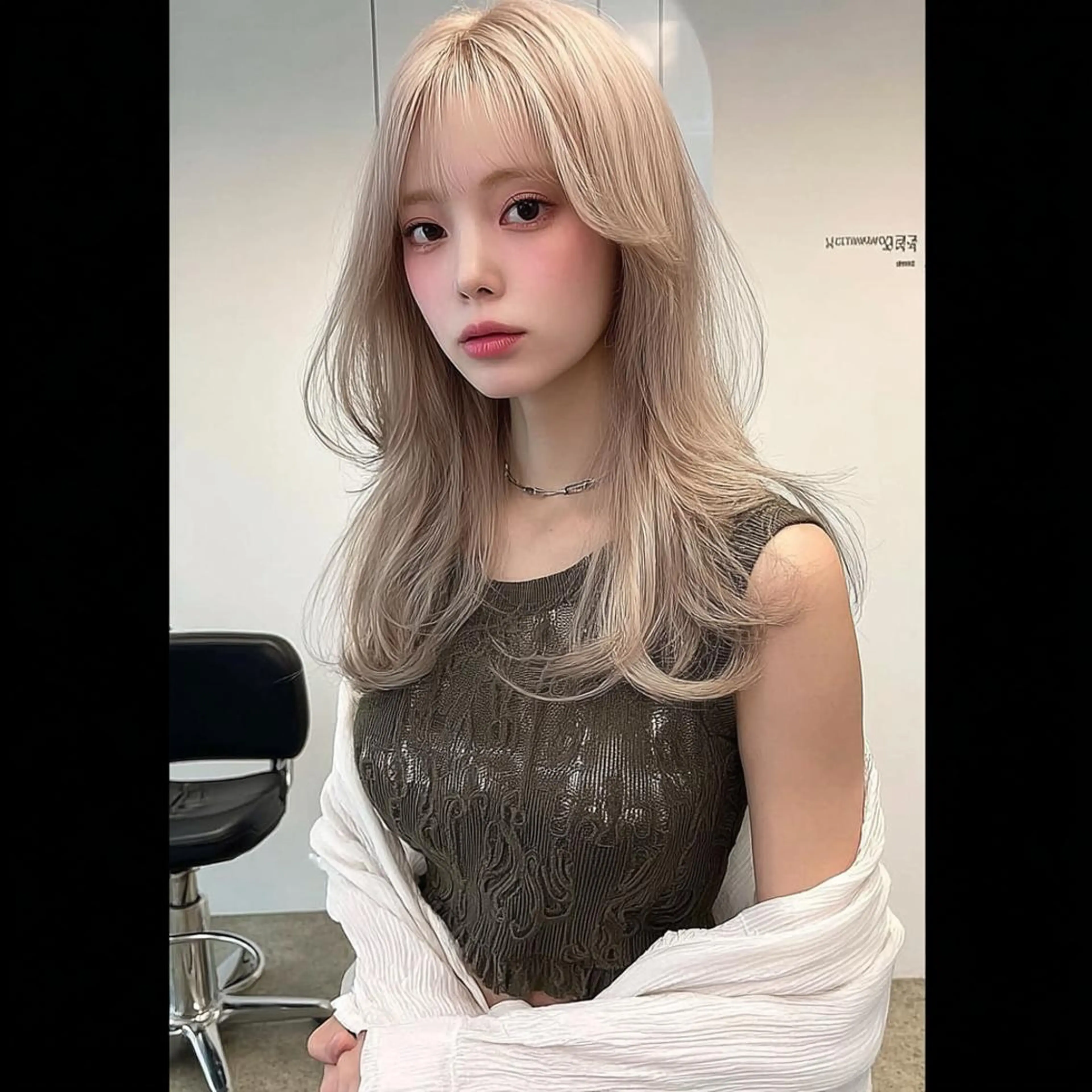 ロング ボブ 顔まわりレイヤー 髪質改善 韓国風ヘア レイヤーカット カット ヘアカラー 髪質改善／縮毛矯正 👑水町幸基のヘアスタイル