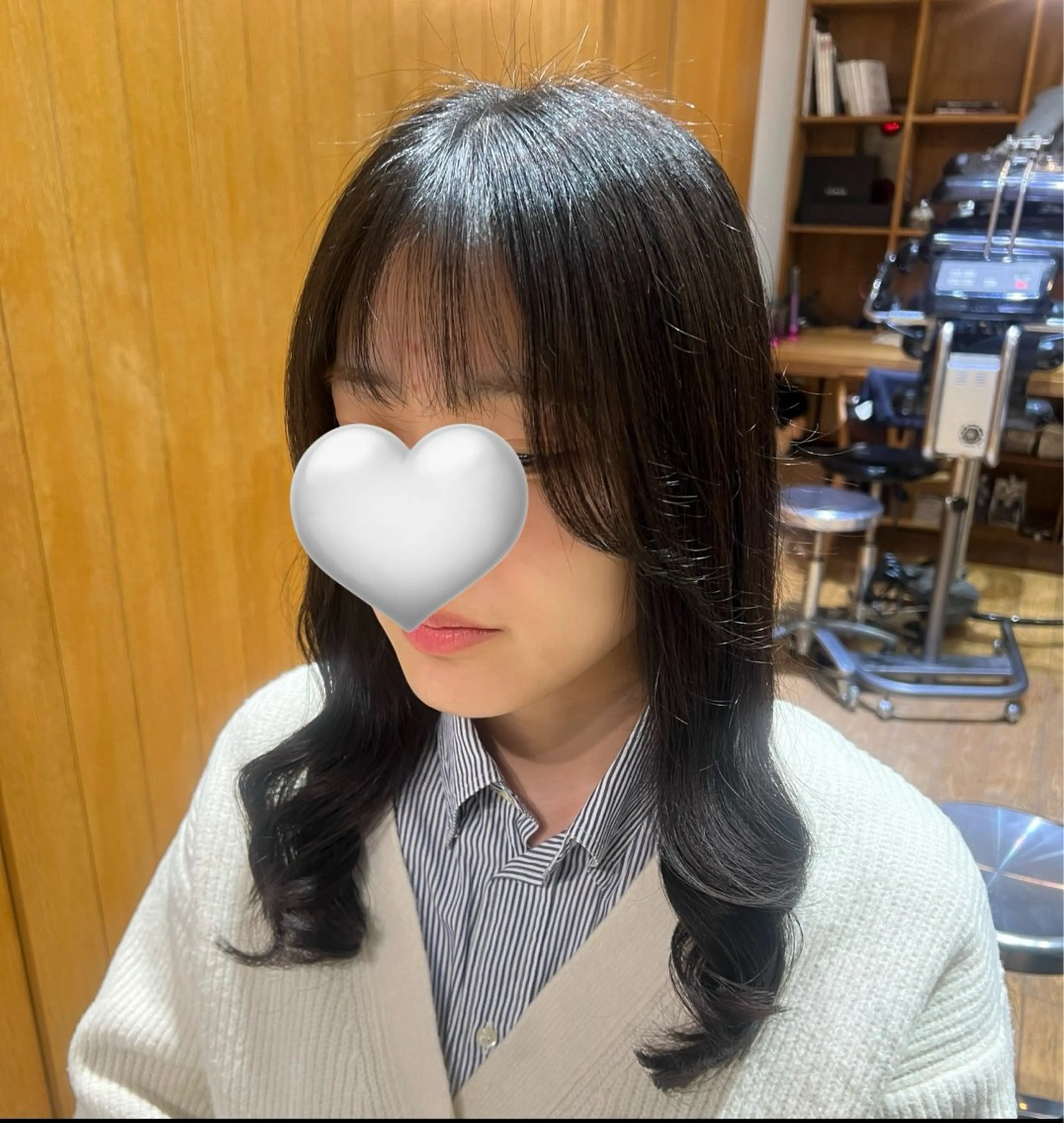 セミロング パーマ セミロングパーマ カット パーマ 縮毛矯正 ‎💚韓国風パーマ 🇰🇷💚 ちえのヘアスタイル