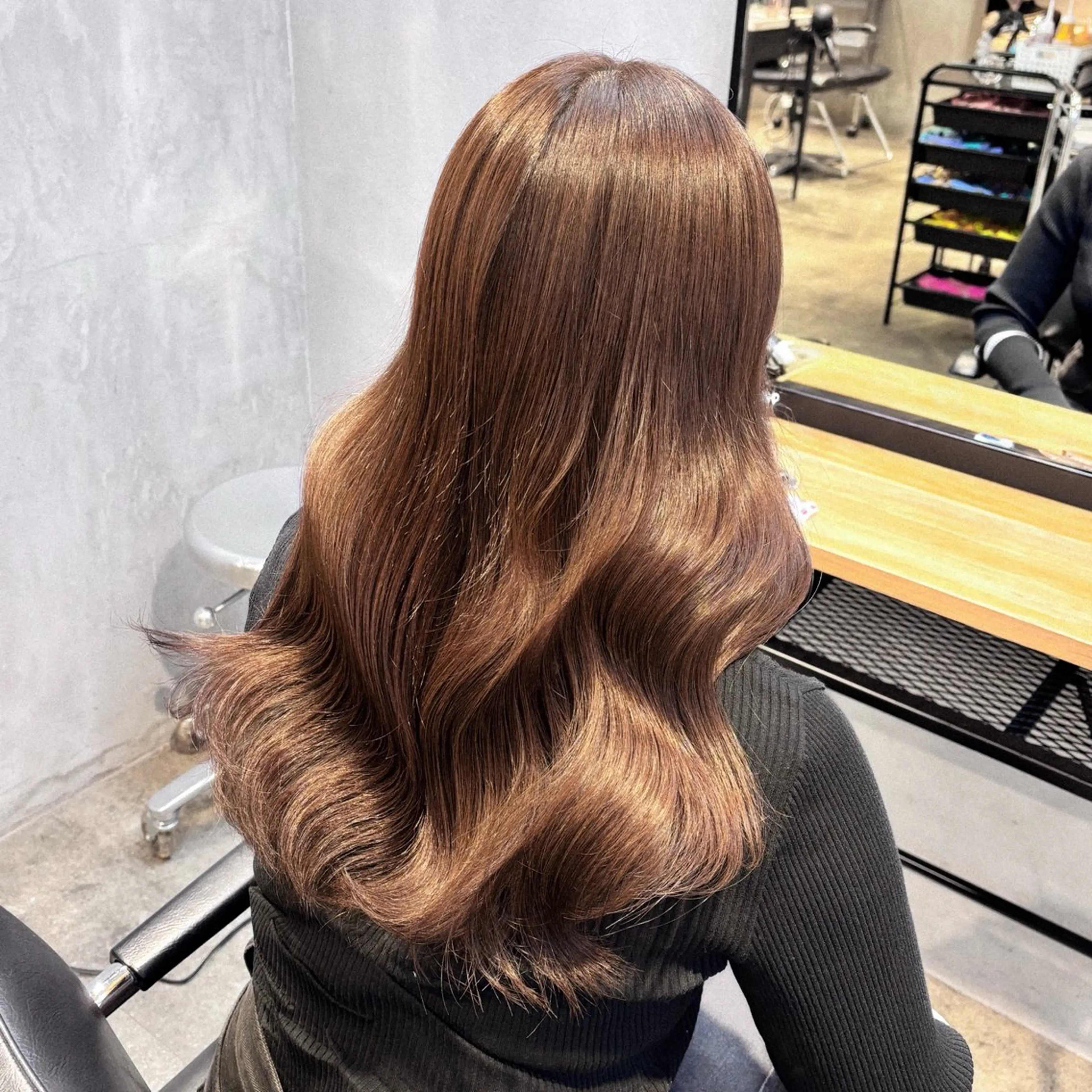 ミディアム カラー ヘアアレンジ 🥀モテ暖色× エクステ🥀あかりのヘアスタイル