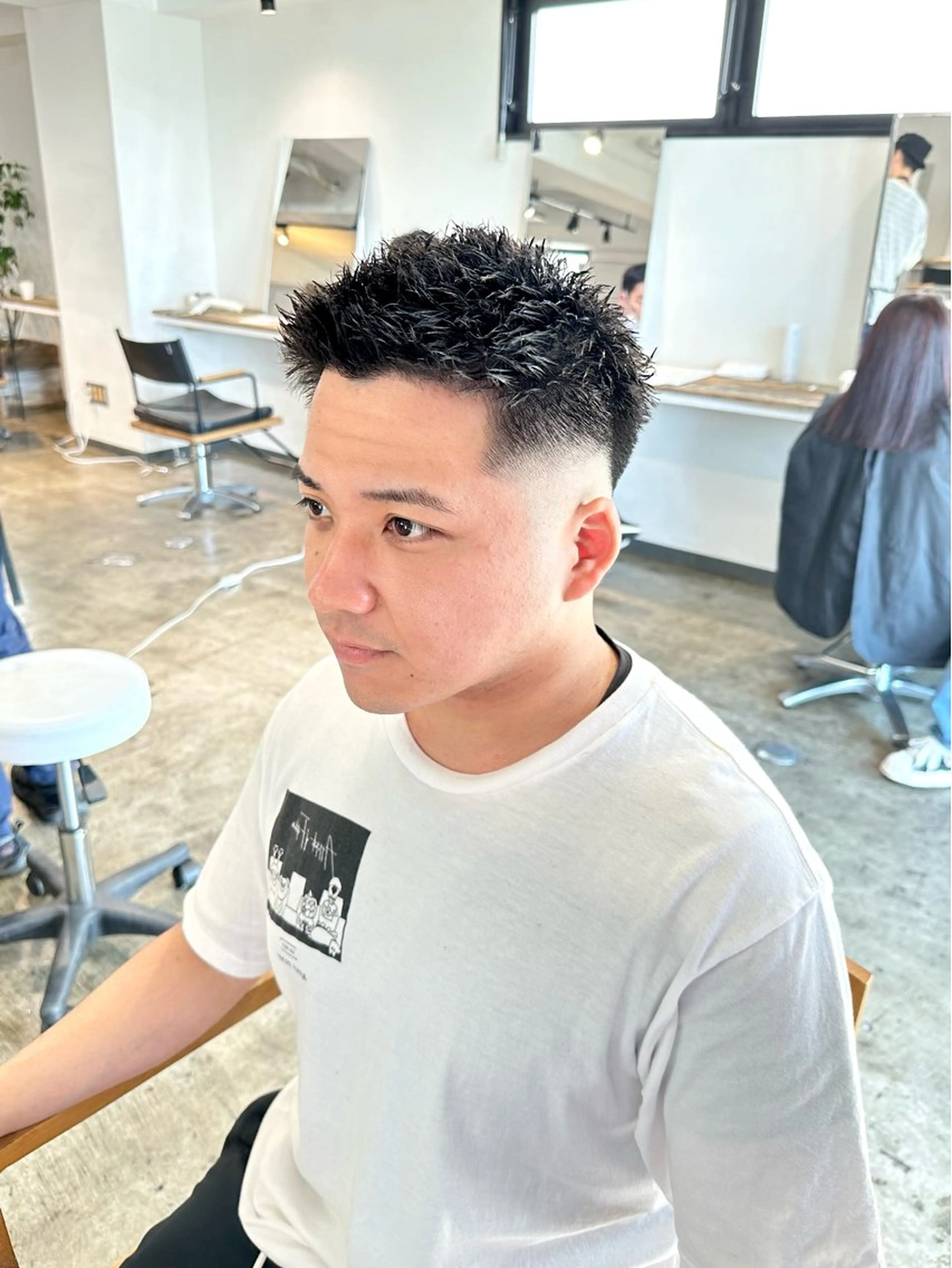 メンズ フェードカット メンズパーマ スキンフェード スパイキーショート メンズツイストパーマ カット 骨格補正施術/メンズ 専門美容師/YUYAのヘアスタイル