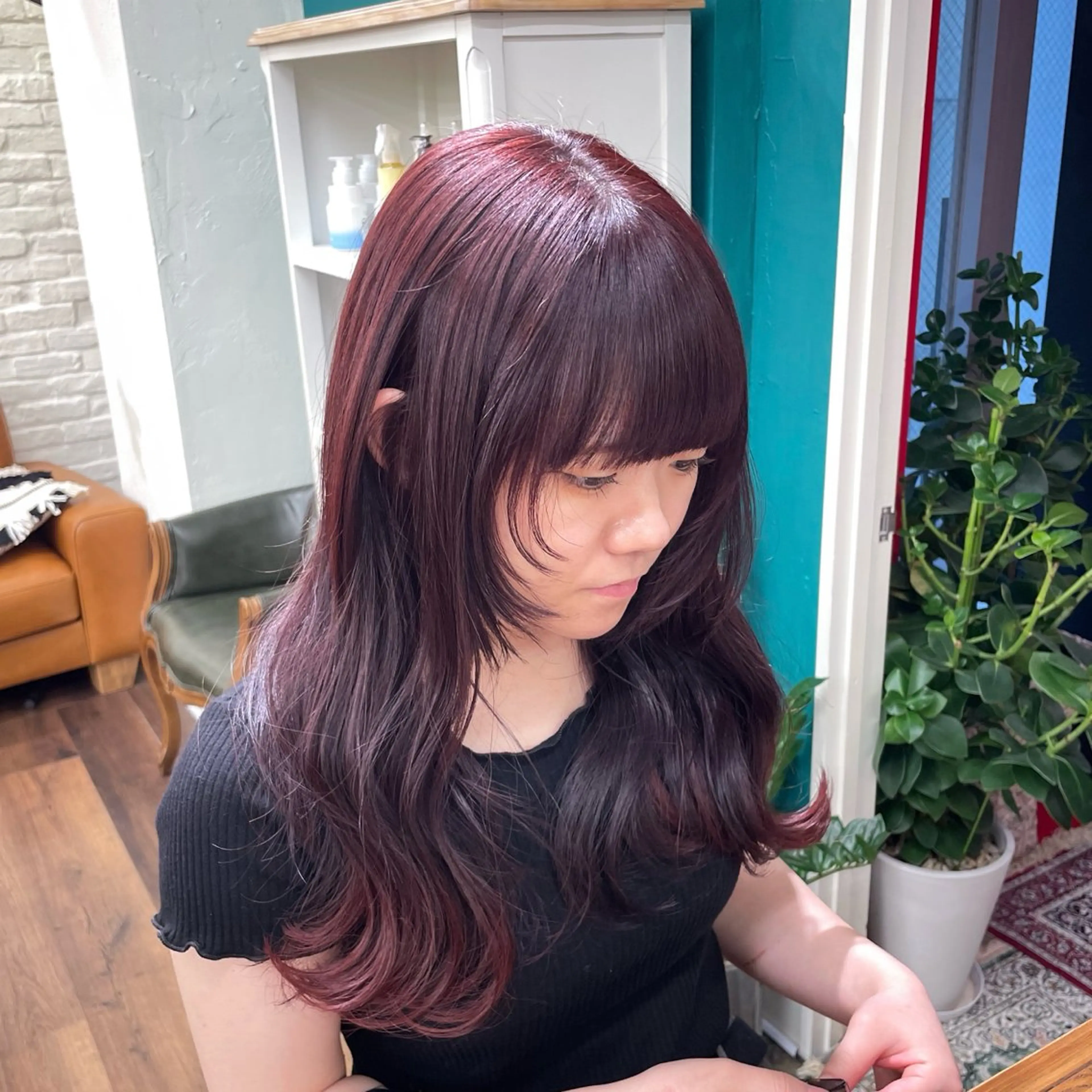 セミロング カラー カット ヘアカラー 🎀ときの/髪質改善 透けｯ暖色カラー🪞のヘアスタイル