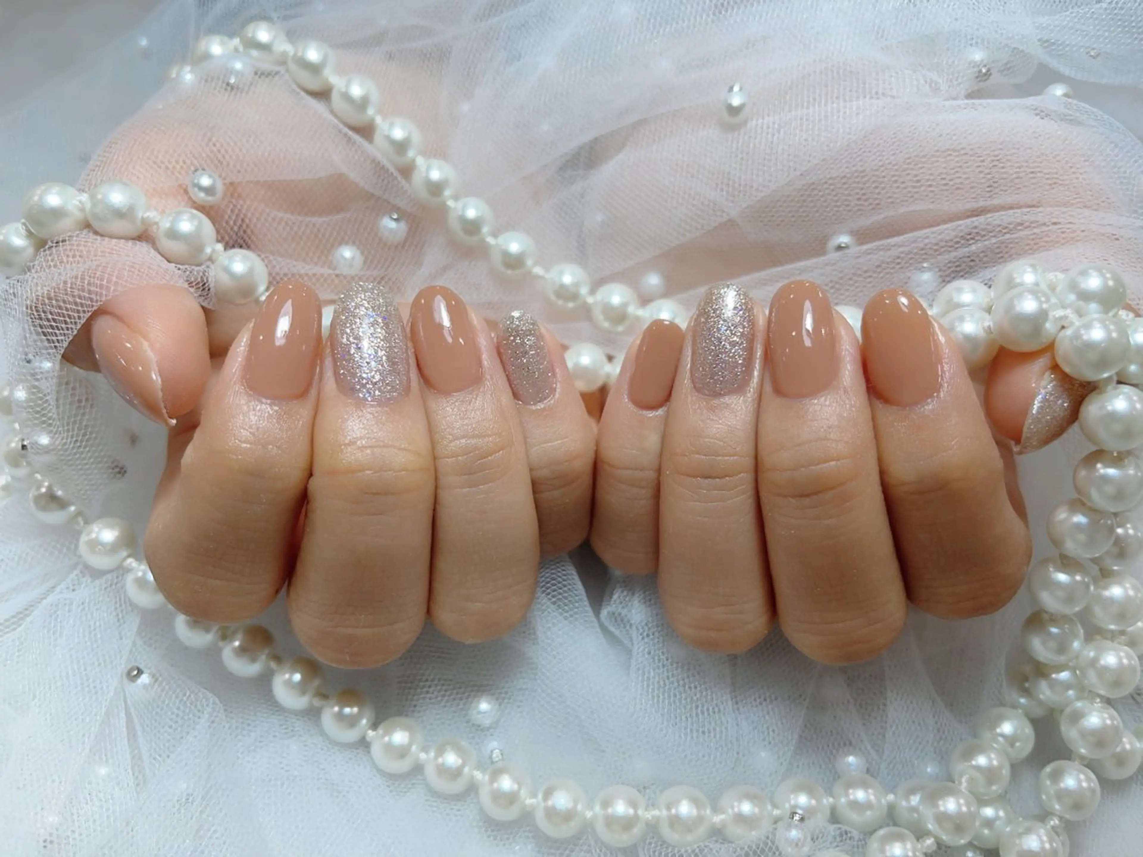 ネイル アートネイル フラッシュネイル フレンチネイル ガラスフレンチ グラデーション M2beauty Renaのネイルデザイン