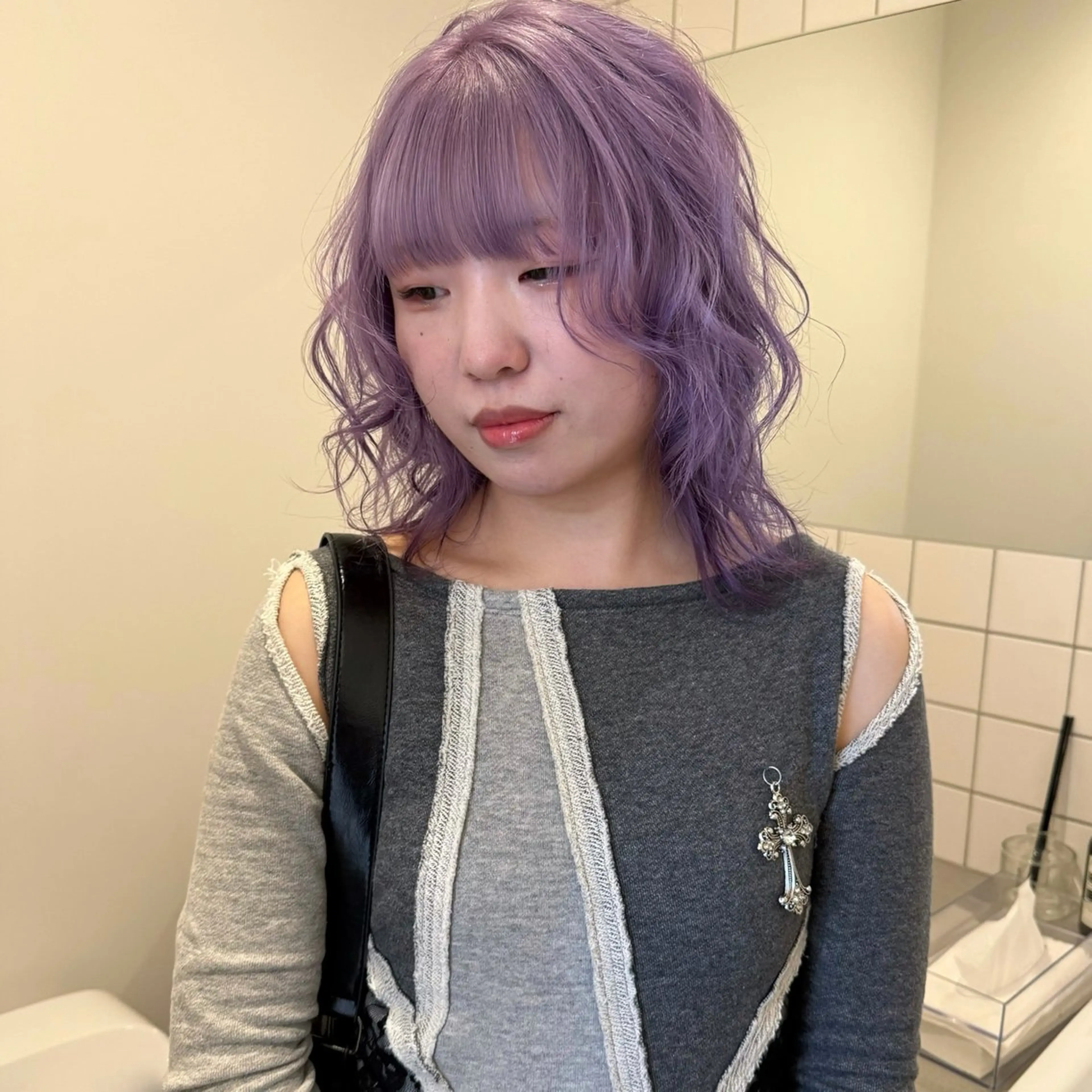 ミディアム ヘアカラー 舟橋耀/ブリーチカラ ー/レイヤーカットのヘアスタイル