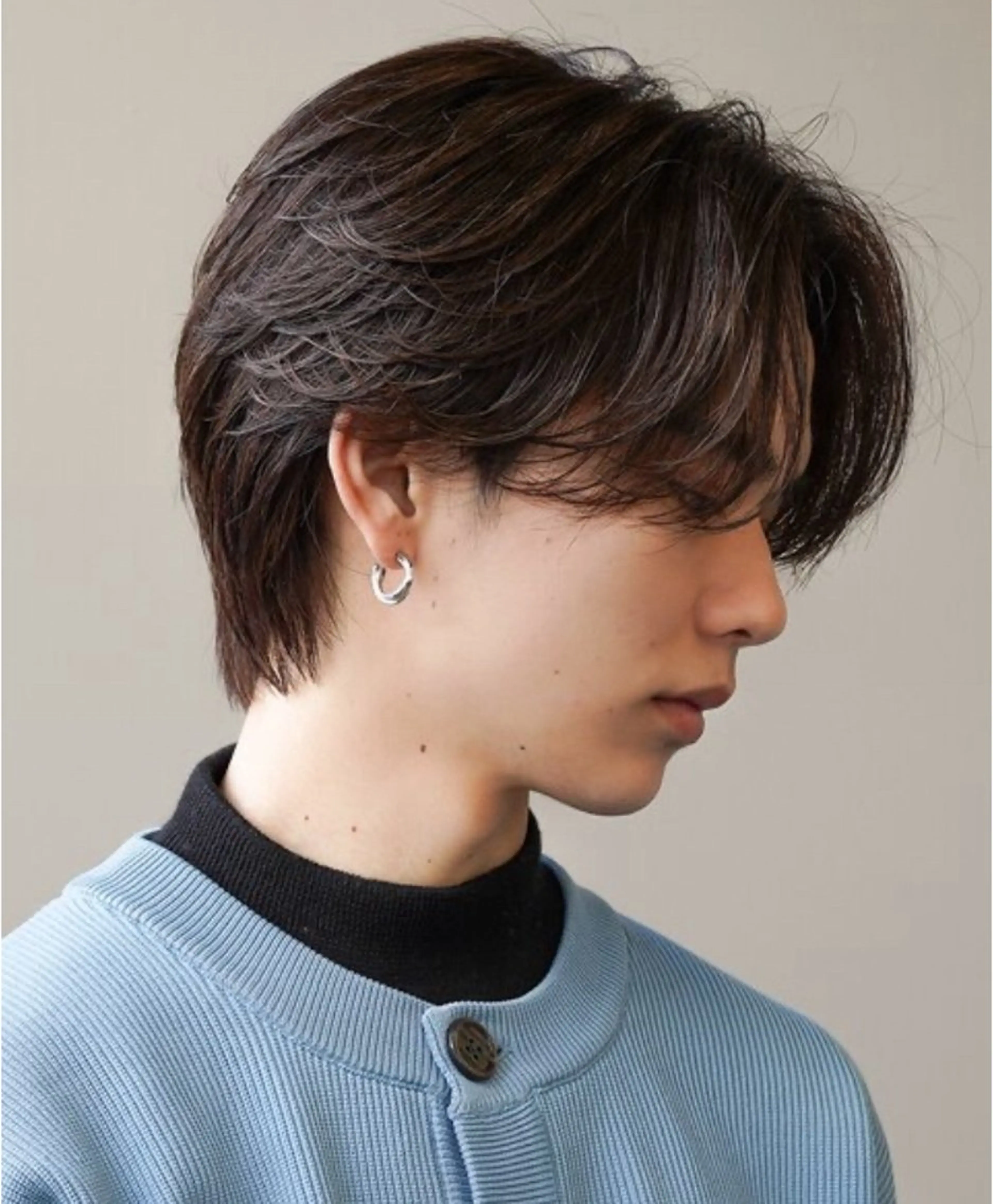 ショート メンズ センターパート ハイライトカラー メンズカット/杉山誠のヘアスタイル