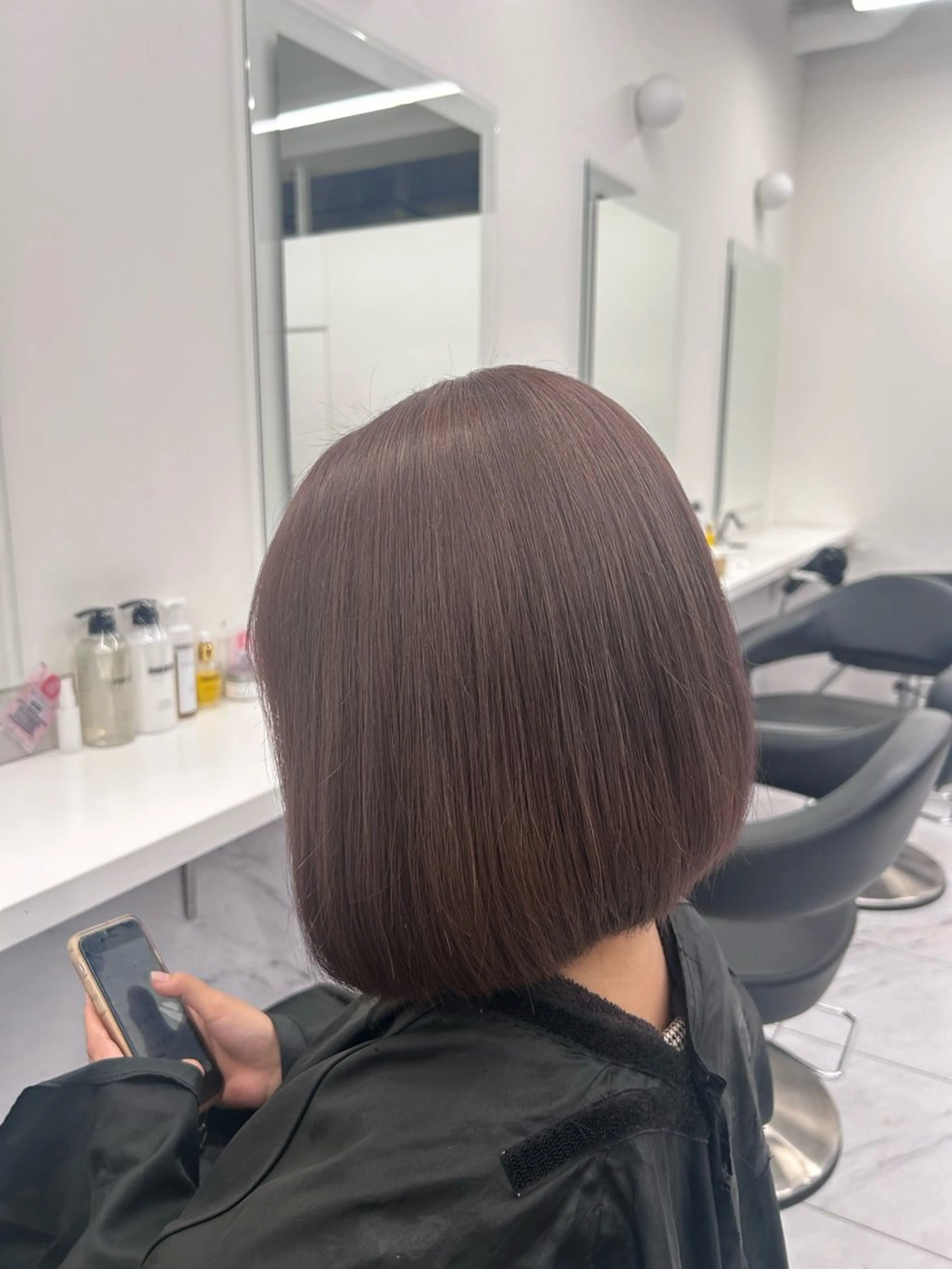 ミディアム カラー パーマ ヘアアレンジ メンズ キッズ ブリーチなしカラー/ ブラウン/レイヤーのヘアスタイル