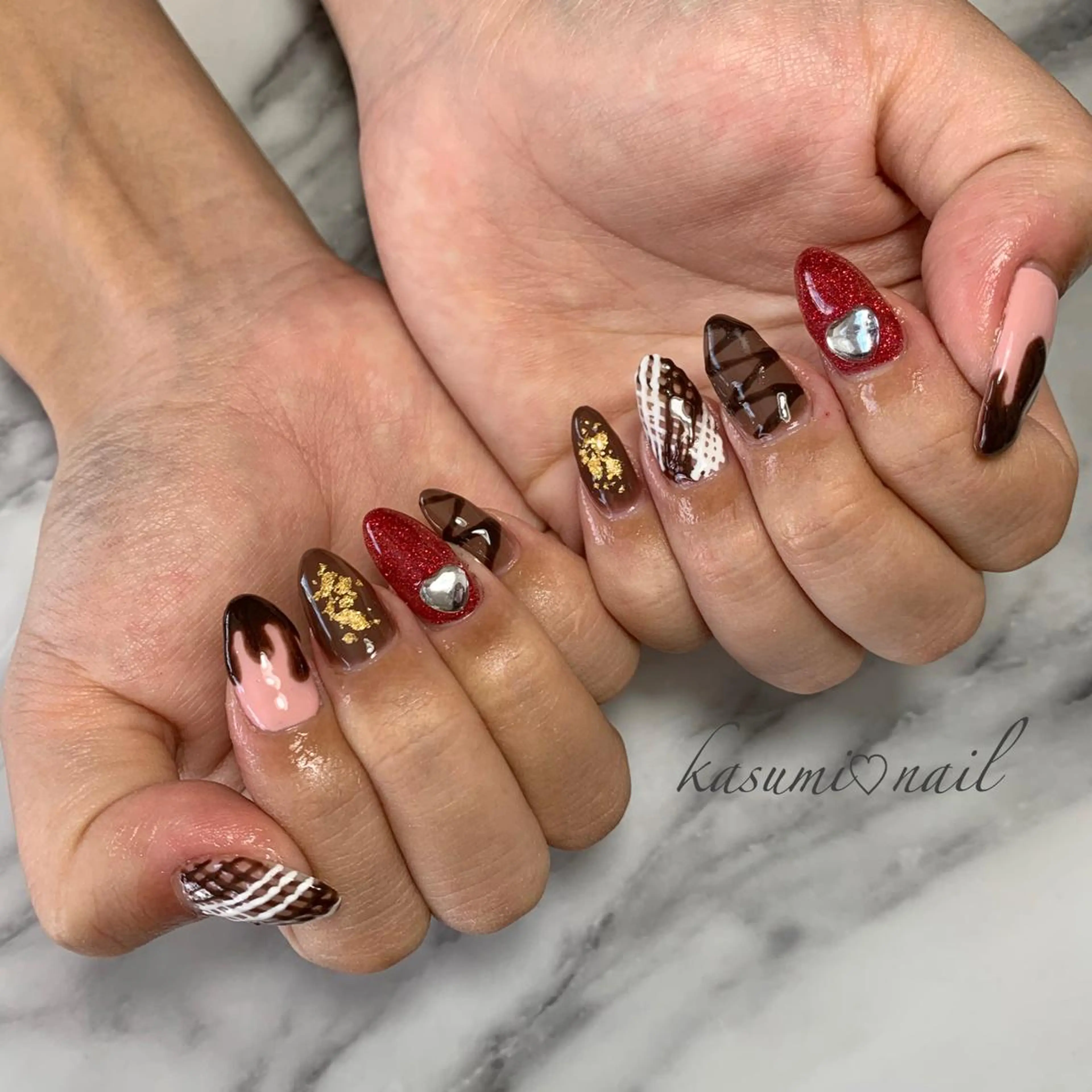 ネイル アートネイル フットネイル 大理石ネイル(マーブル) ミラーネイル ニュアンスネイル KASUMI♡ Nailのネイルデザイン
