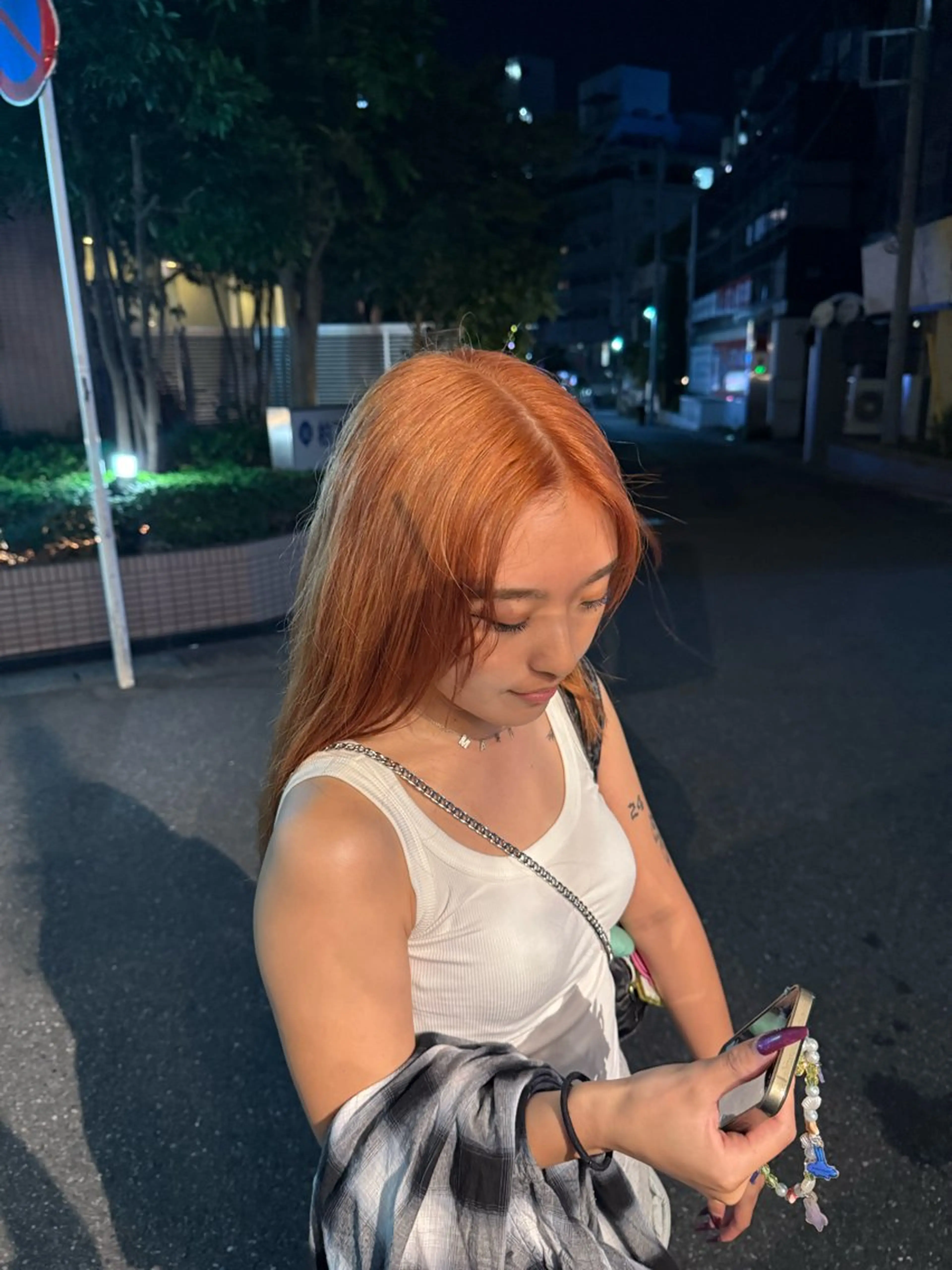 ロング カラー ブリーチ オレンジ 鈴木 海都のヘアスタイル