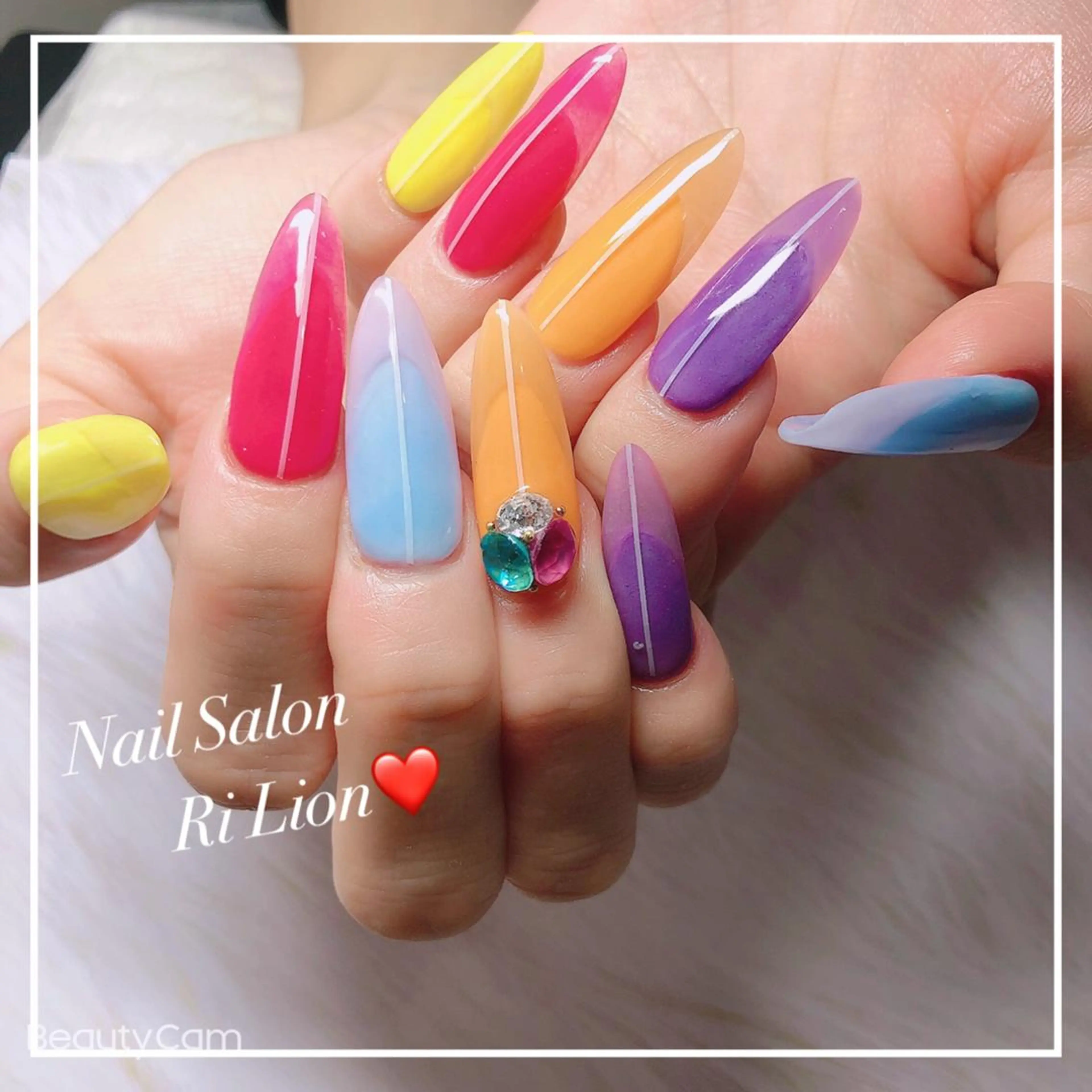 ロング ネイル スカルプネイル RiLion💗 Risa🦋💜のネイルデザイン