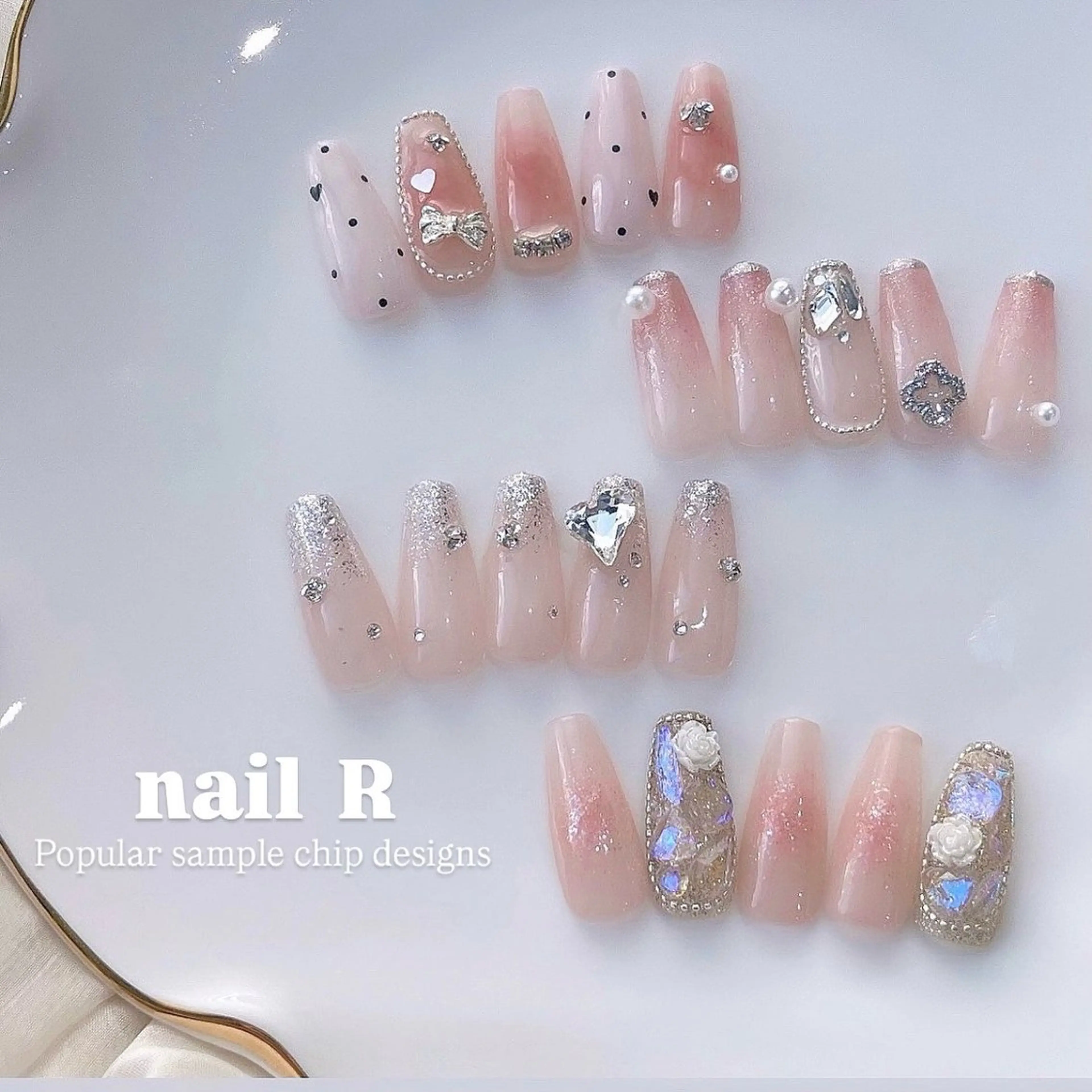 ネイル チークネイル フットネイル フレンチネイル ジェルネイル ガラスフレンチ NAILR rina 🎀ིྀ恵比寿のネイルデザイン