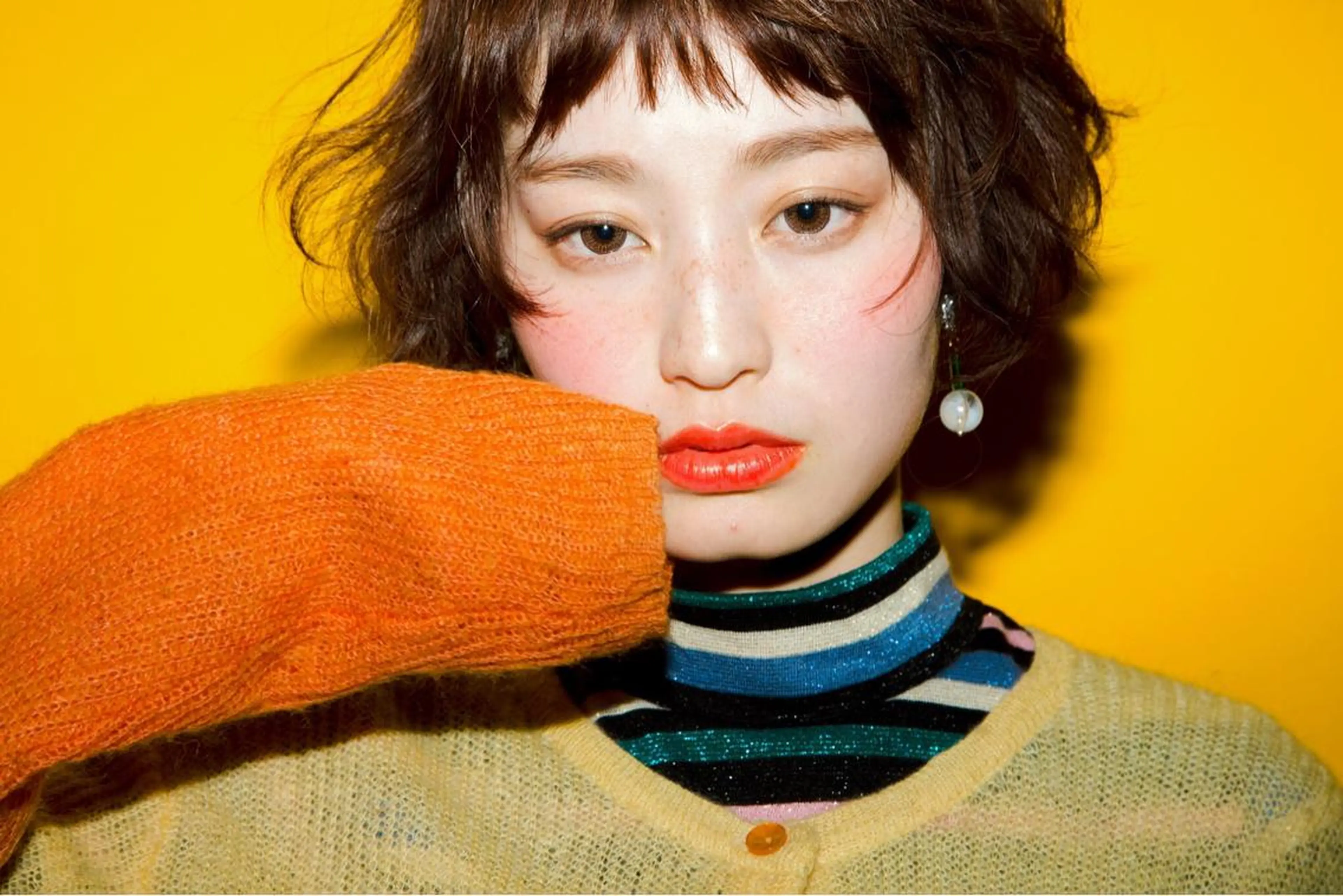 ショート カラー パーマ 顔周りカット ショートヘア 水口 英里のヘアスタイル