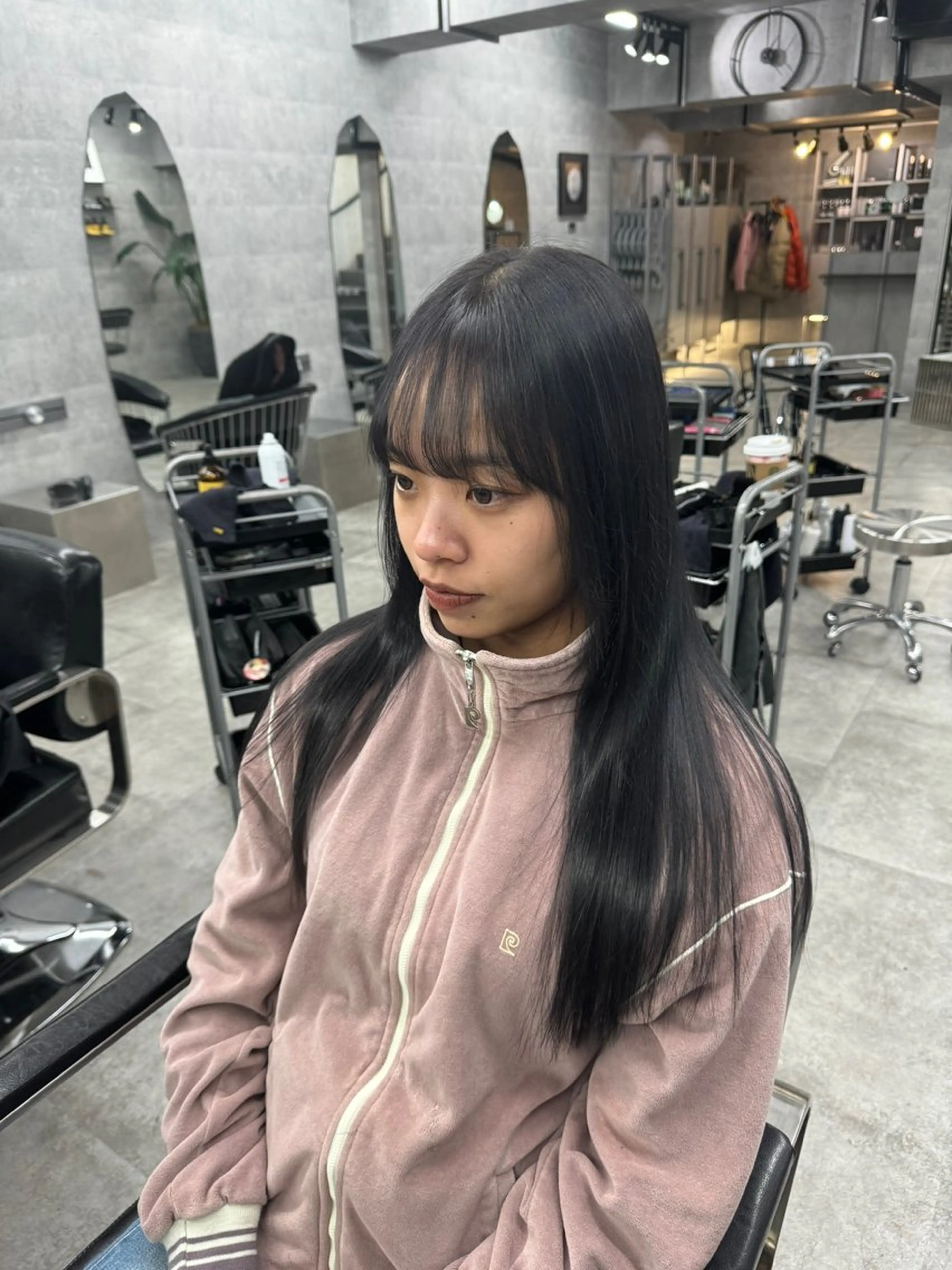 ロング カラー カット 縮毛矯正 あなたのお悩み改善" You"💚❤️💛のヘアスタイル